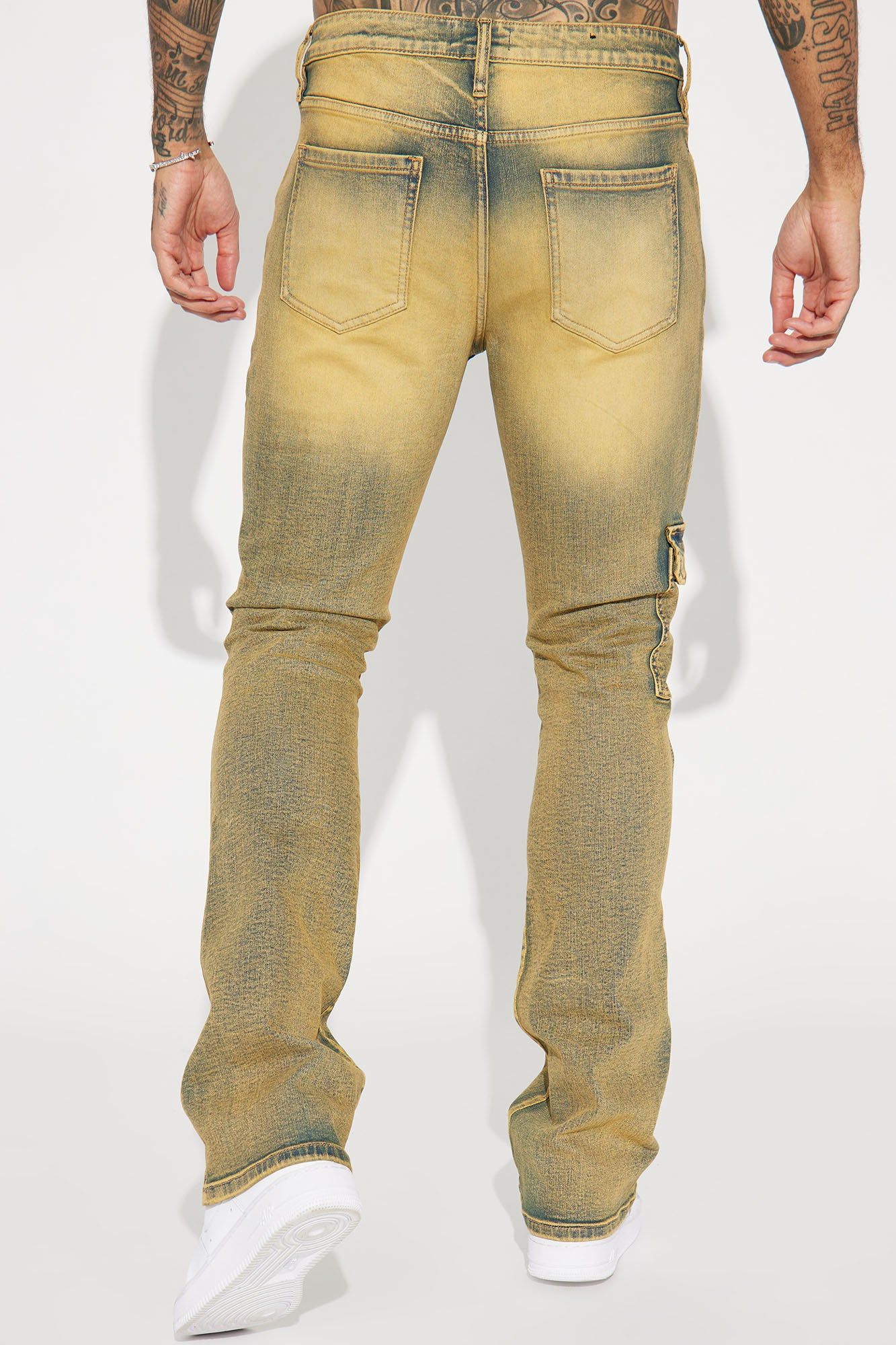 Catch My Drive Vintage Stacked Skinny Flare Jeans - Vintage Blue Wash sold by Fashion Nova product image thumbnail 6