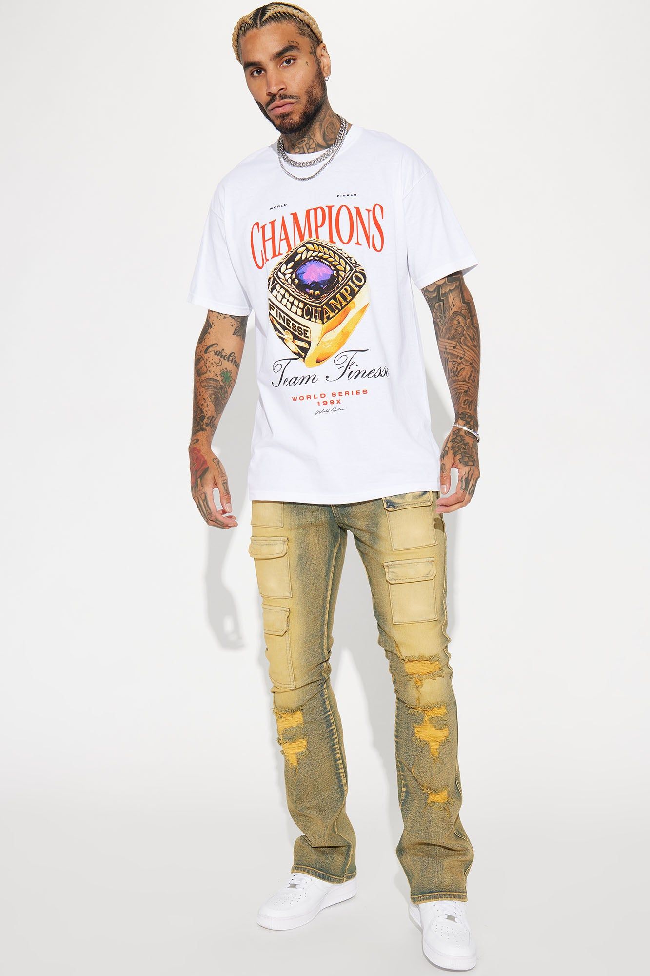 Catch My Drive Vintage Stacked Skinny Flare Jeans - Vintage Blue Wash sold by Fashion Nova product image thumbnail 3