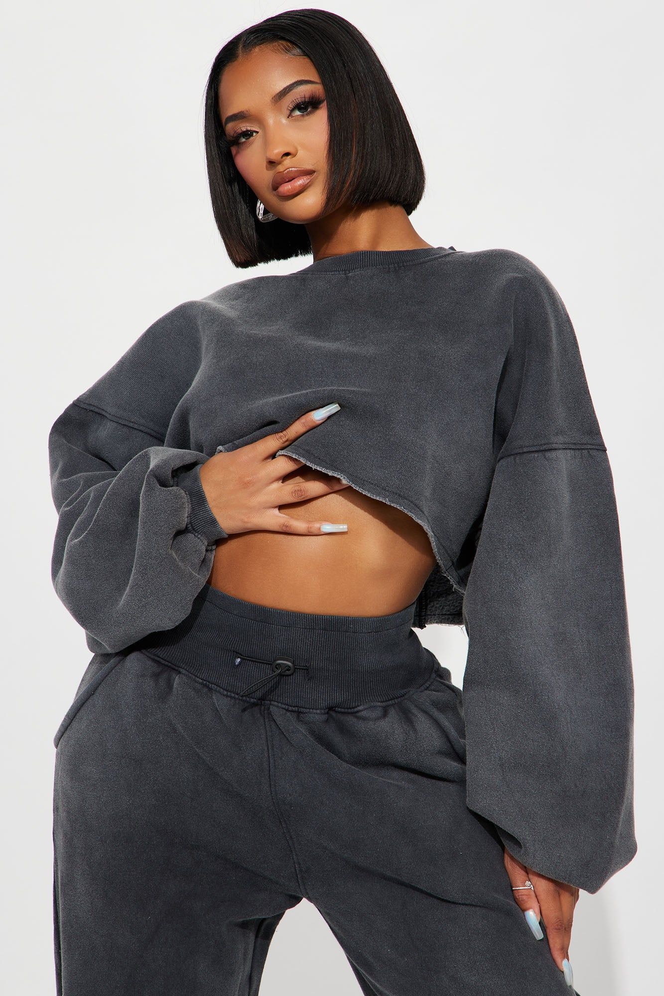 Feeling Good Fleece Jogger Set - Charcoal sold by Fashion Nova product image thumbnail 2