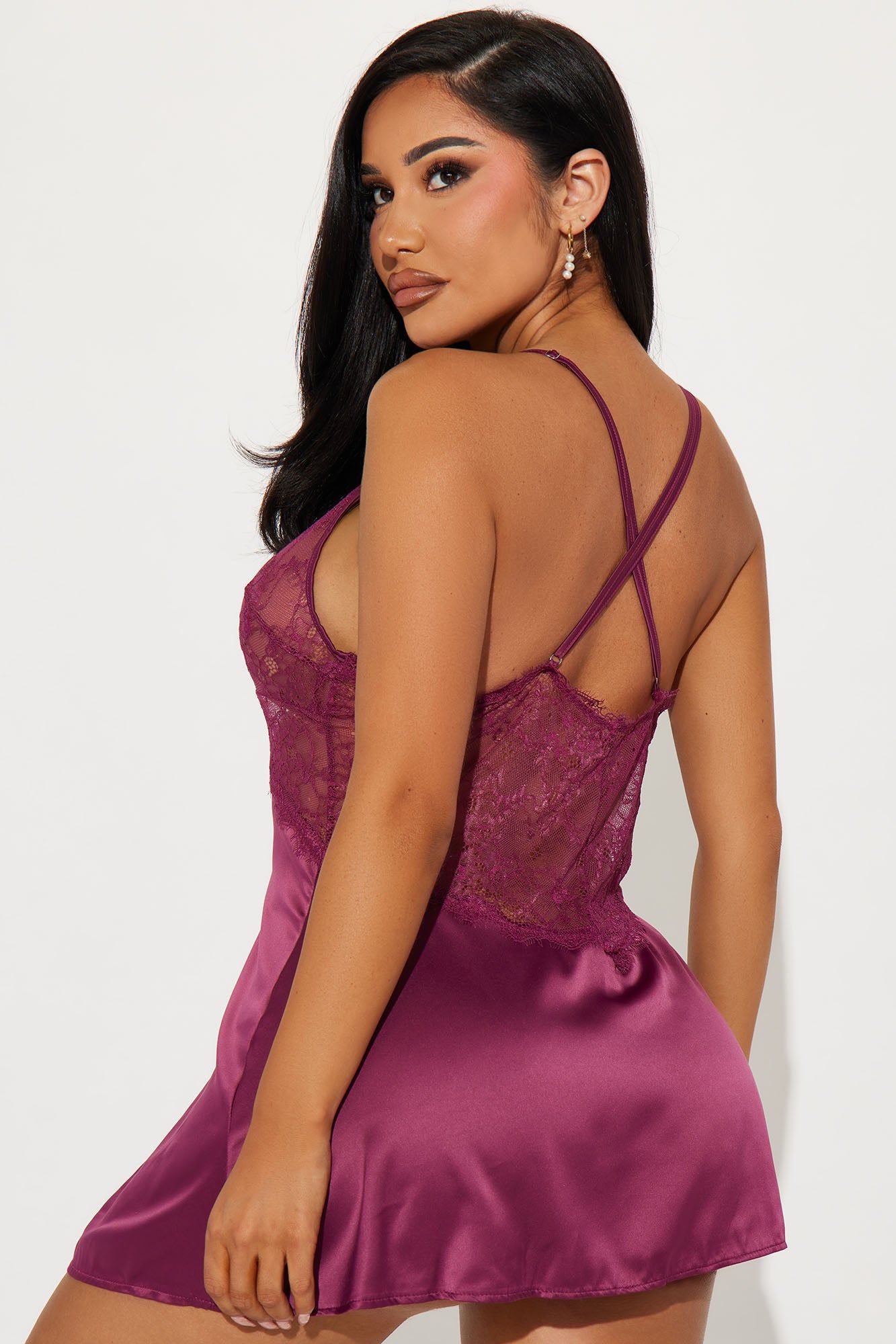 Spend The Night Satin Babydoll - Purple sold by Fashion Nova product image thumbnail 3