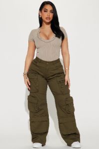 Keaton Short Sleeve Bodysuit - Stone sold by Fashion Nova