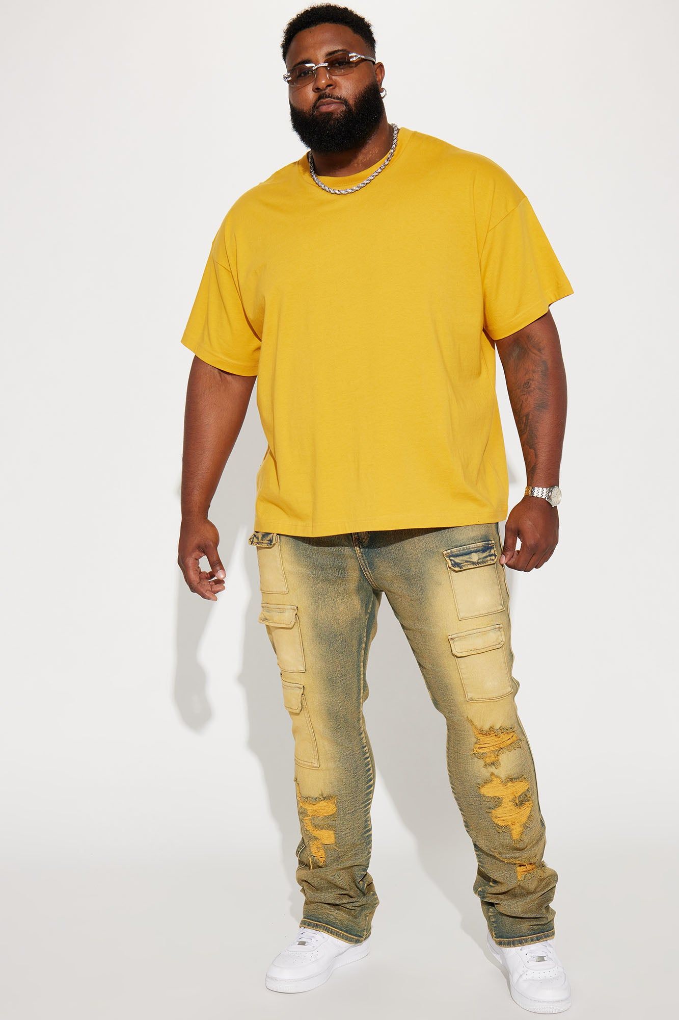 Catch My Drive Vintage Stacked Skinny Flare Jeans - Vintage Blue Wash sold by Fashion Nova product image thumbnail 7