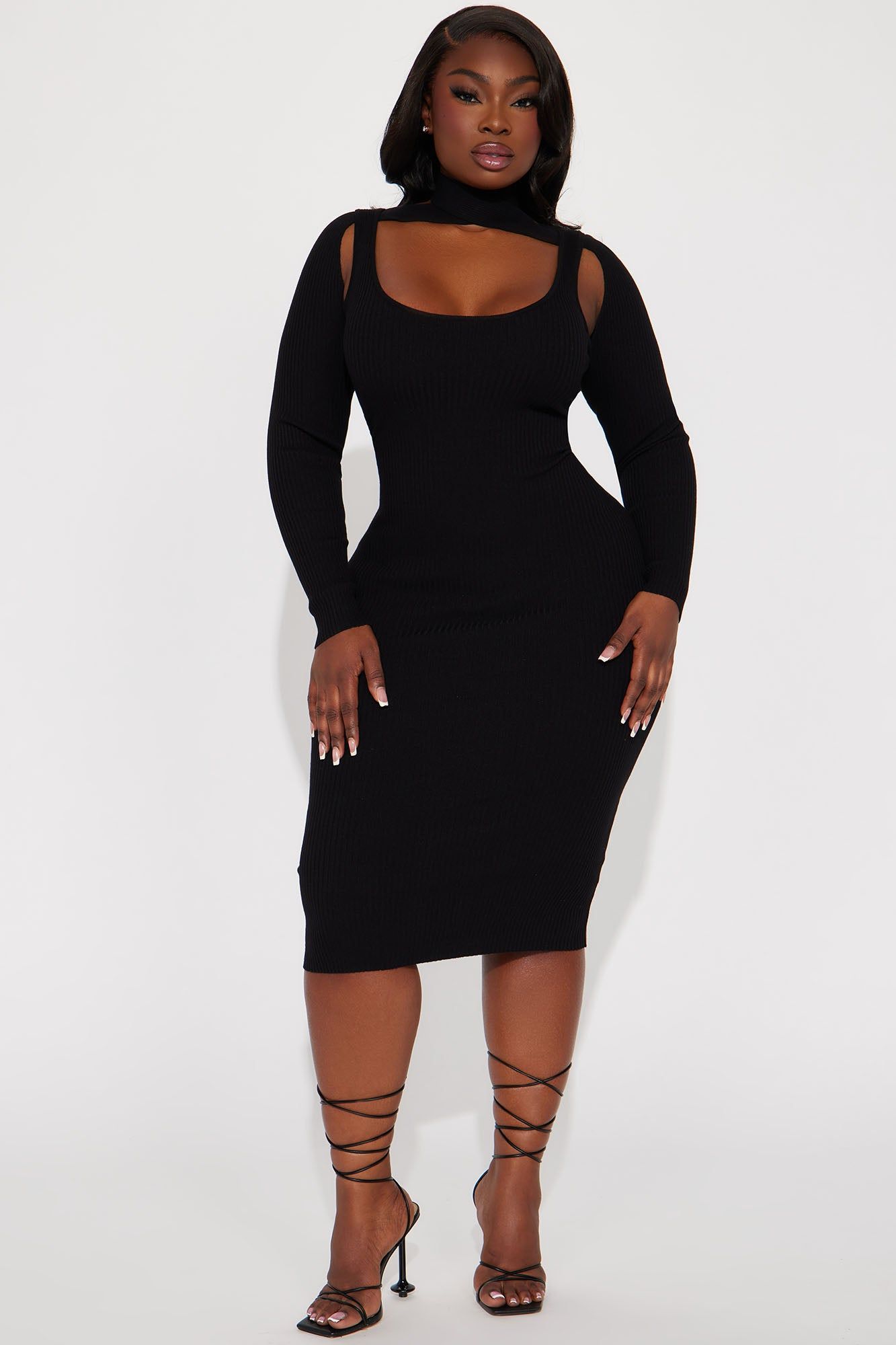 Alex Sweater Midi Dress - Black sold by Fashion Nova product image thumbnail 4