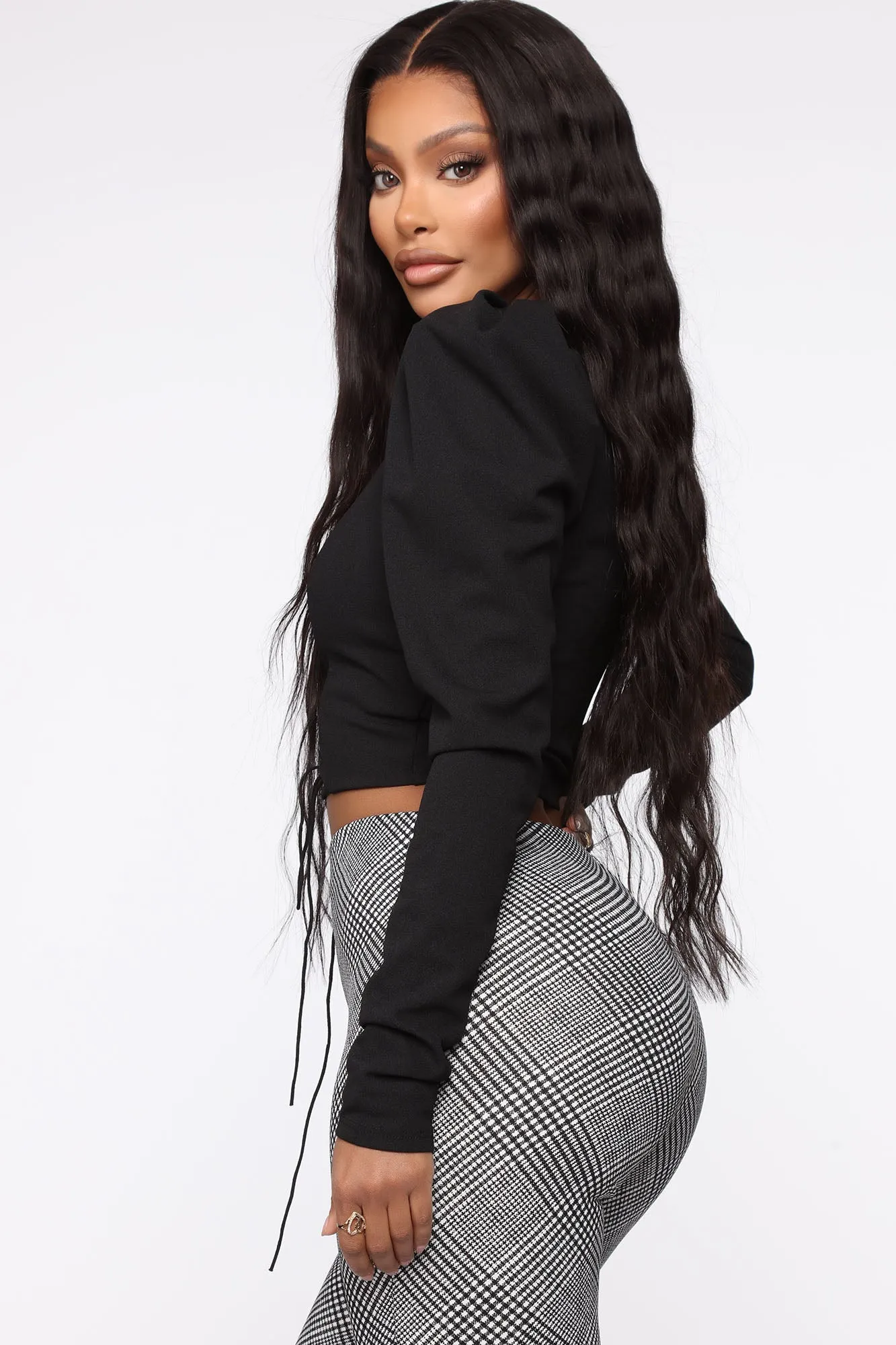 Wait Up Lace Up Top - Black sold by Fashion Nova product image thumbnail 3