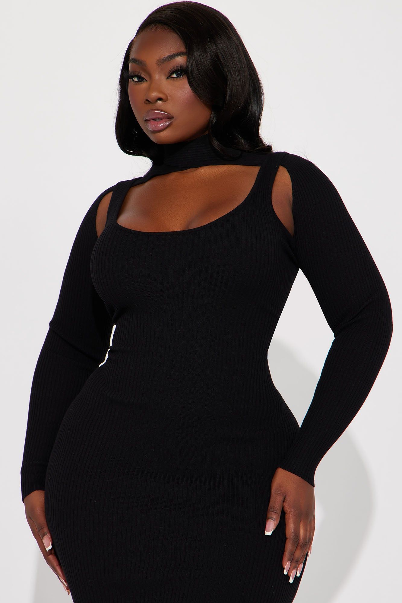Alex Sweater Midi Dress - Black sold by Fashion Nova product image thumbnail 5