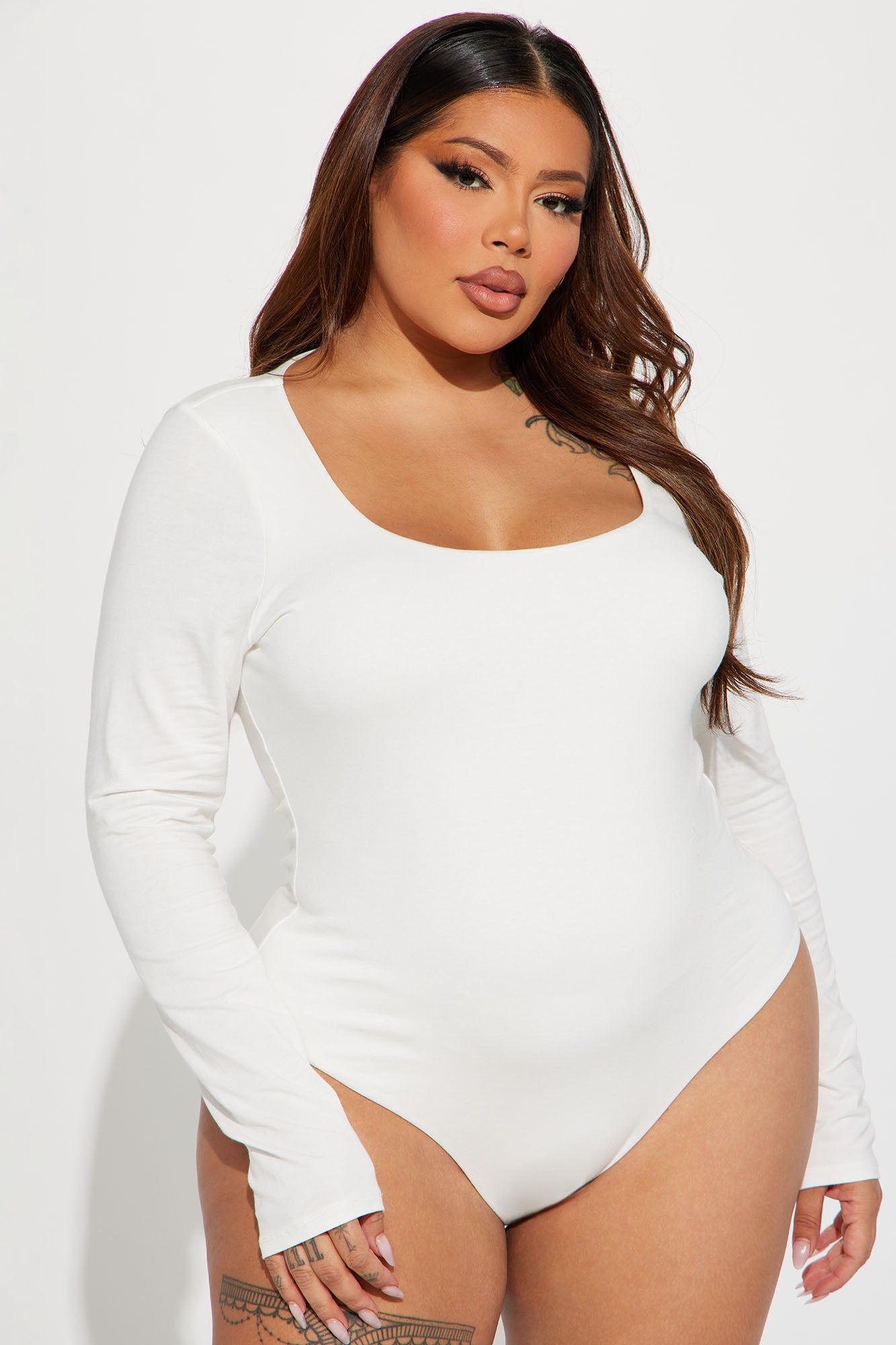 Bailey Long Sleeve Bodysuit - Off White sold by Fashion Nova product image thumbnail 5