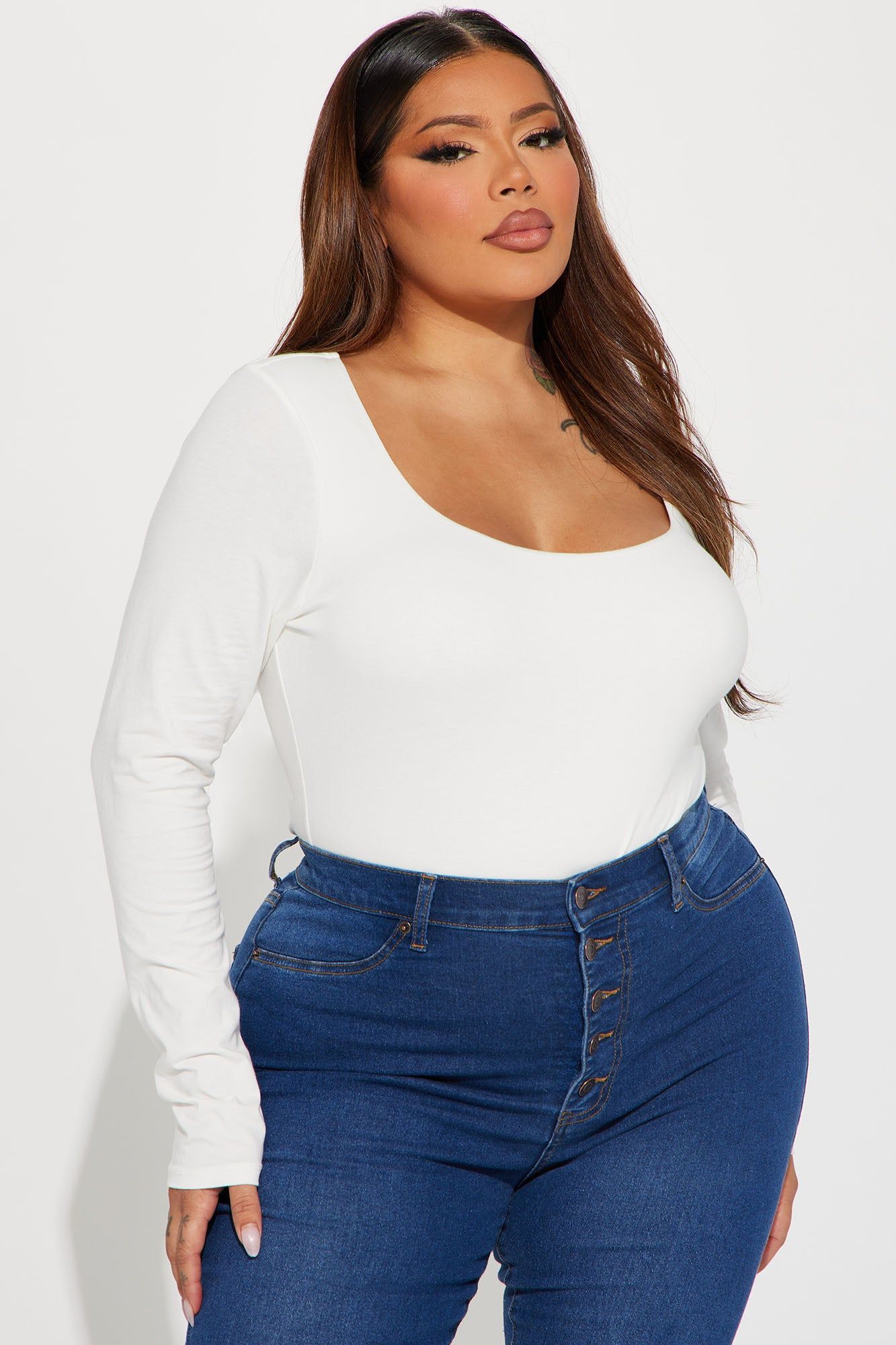 Bailey Long Sleeve Bodysuit - Off White sold by Fashion Nova product image thumbnail 7
