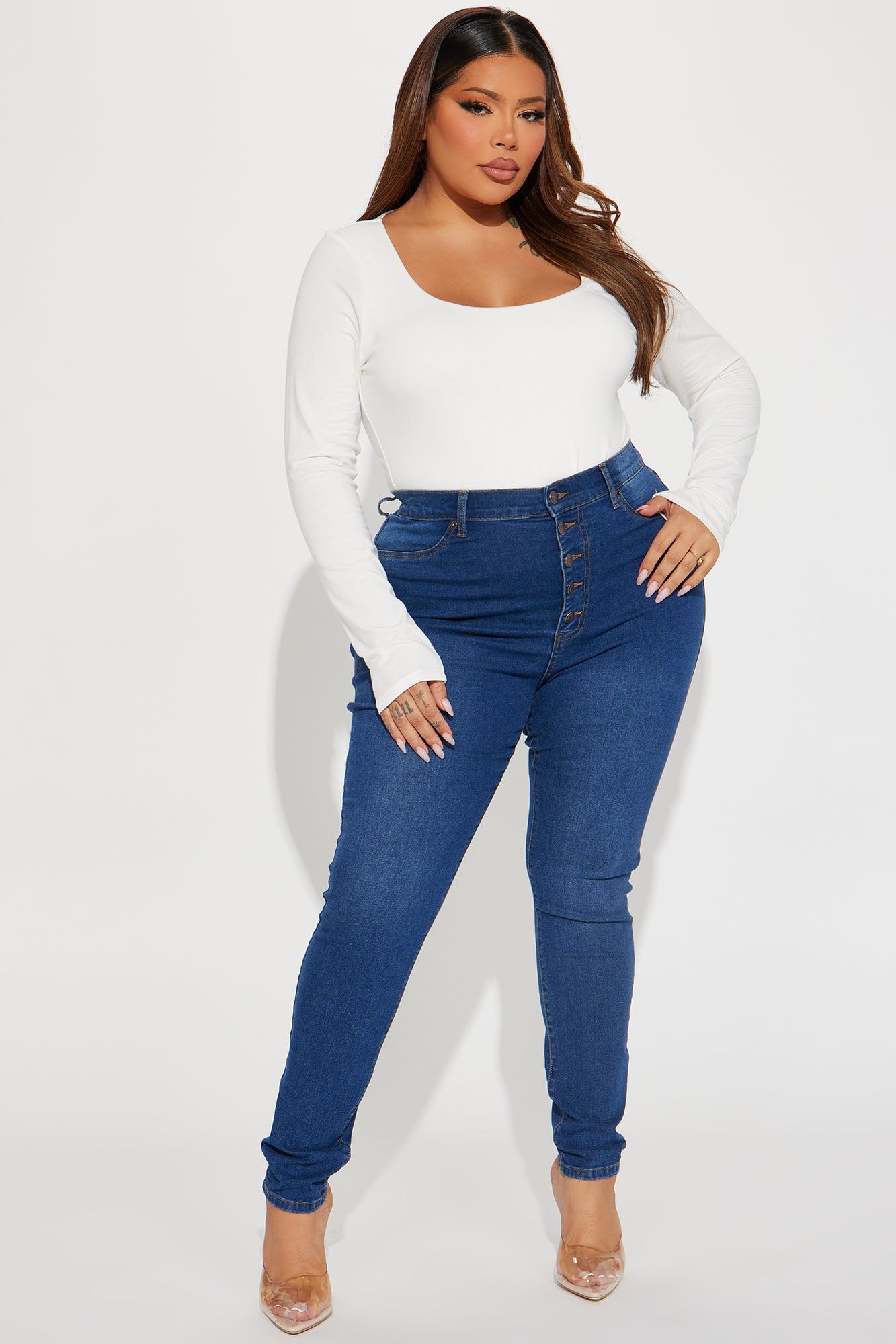 Bailey Long Sleeve Bodysuit - Off White sold by Fashion Nova product image thumbnail 6