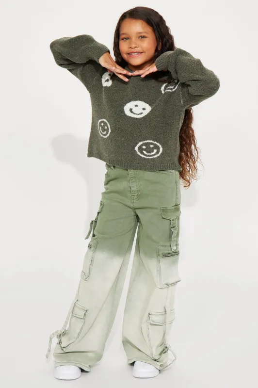 Mini Buckin' Ombre Cargo Jean - Olive sold by Fashion Nova