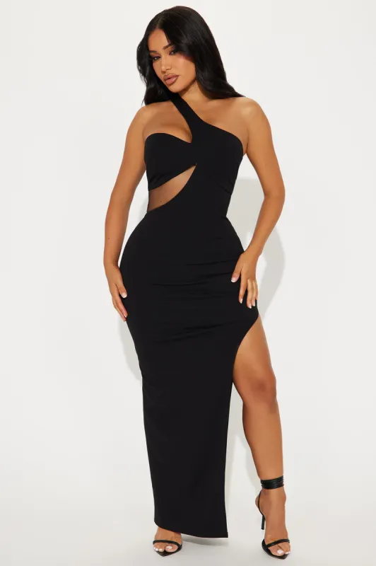 After Dinner Cocktail Maxi Dress - Black sold by Fashion Nova