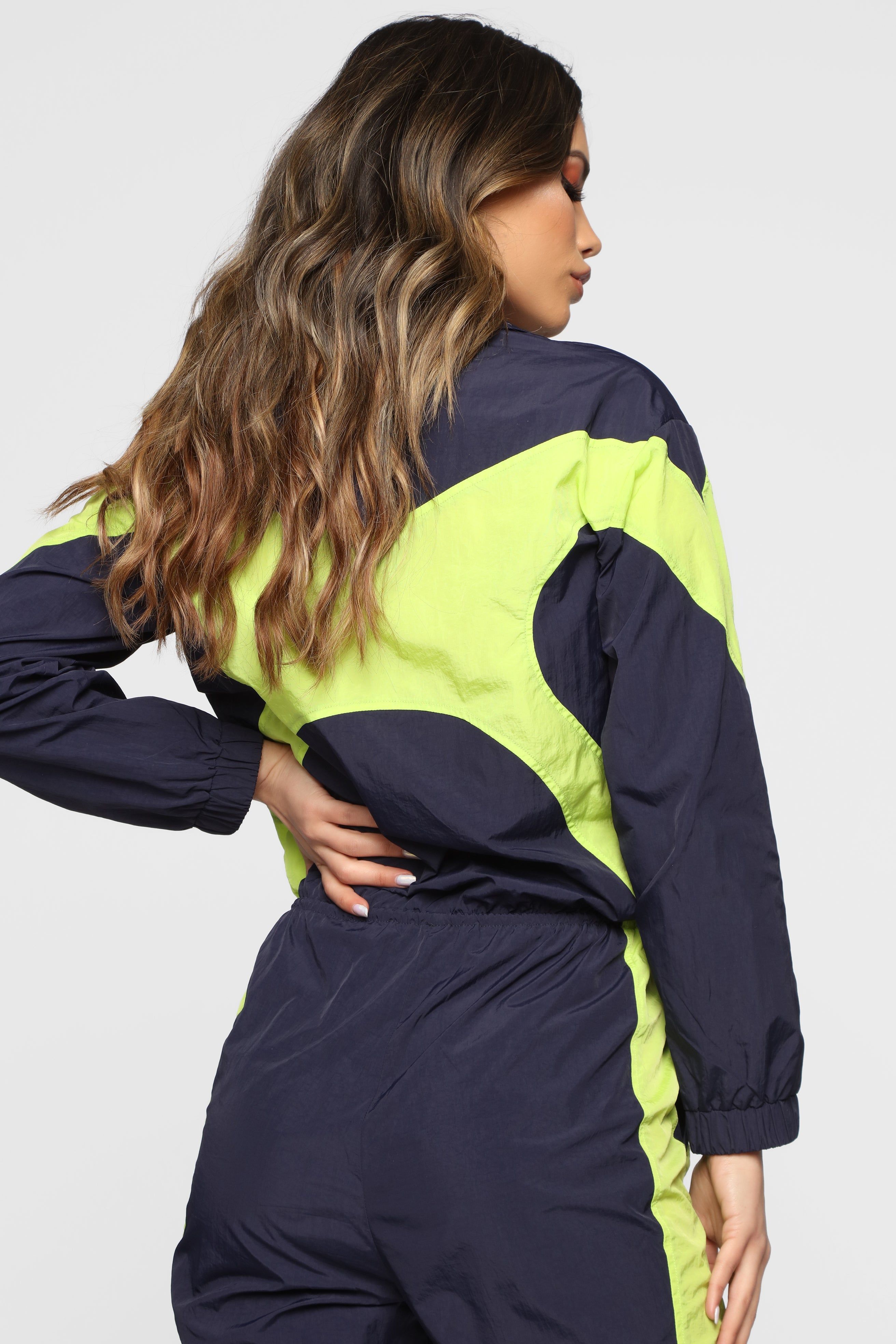 Just My Style Windbreaker Jumpsuit - Navy/Lime sold by Fashion Nova product image thumbnail 4