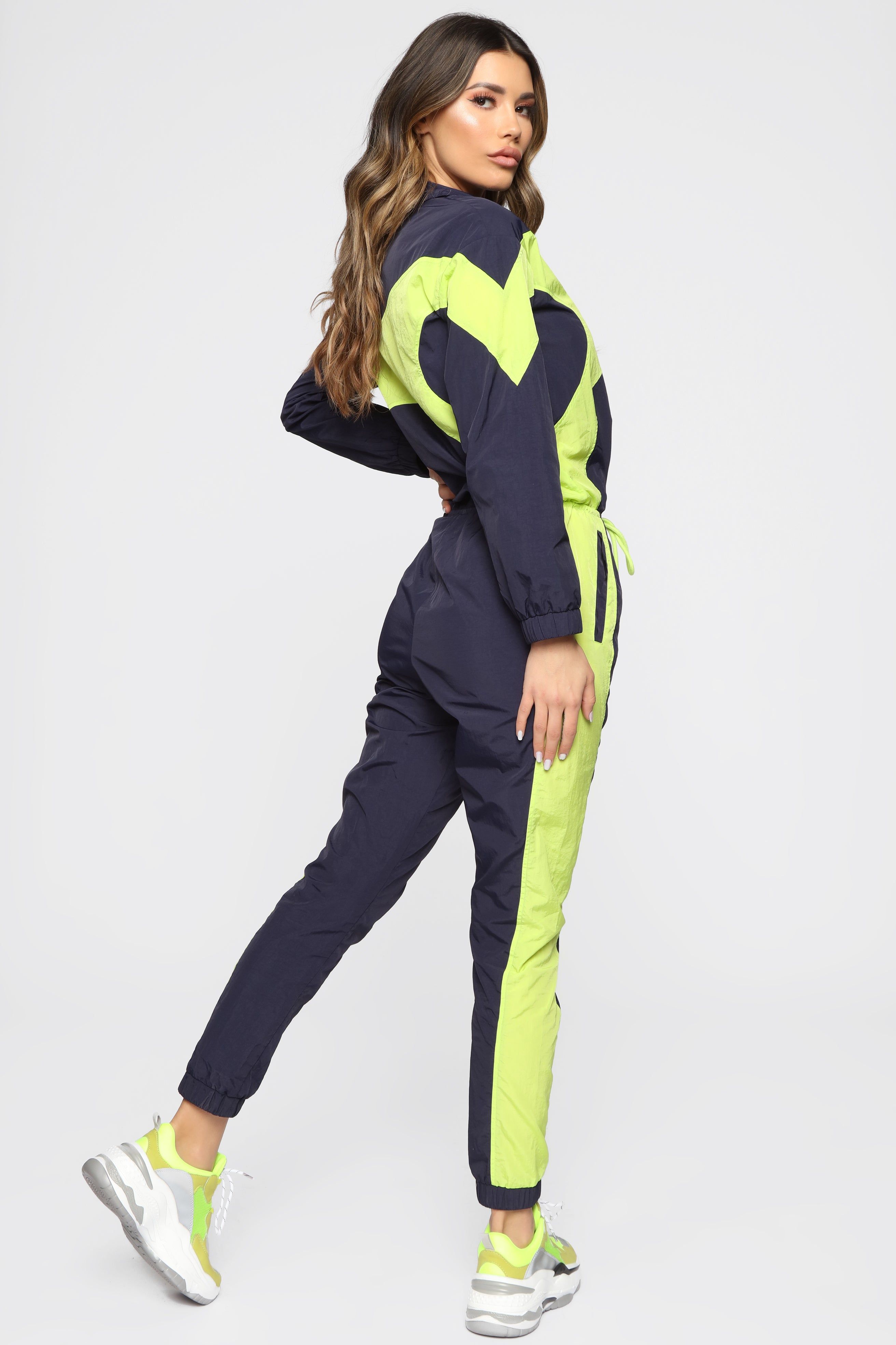 Just My Style Windbreaker Jumpsuit - Navy/Lime sold by Fashion Nova product image thumbnail 5