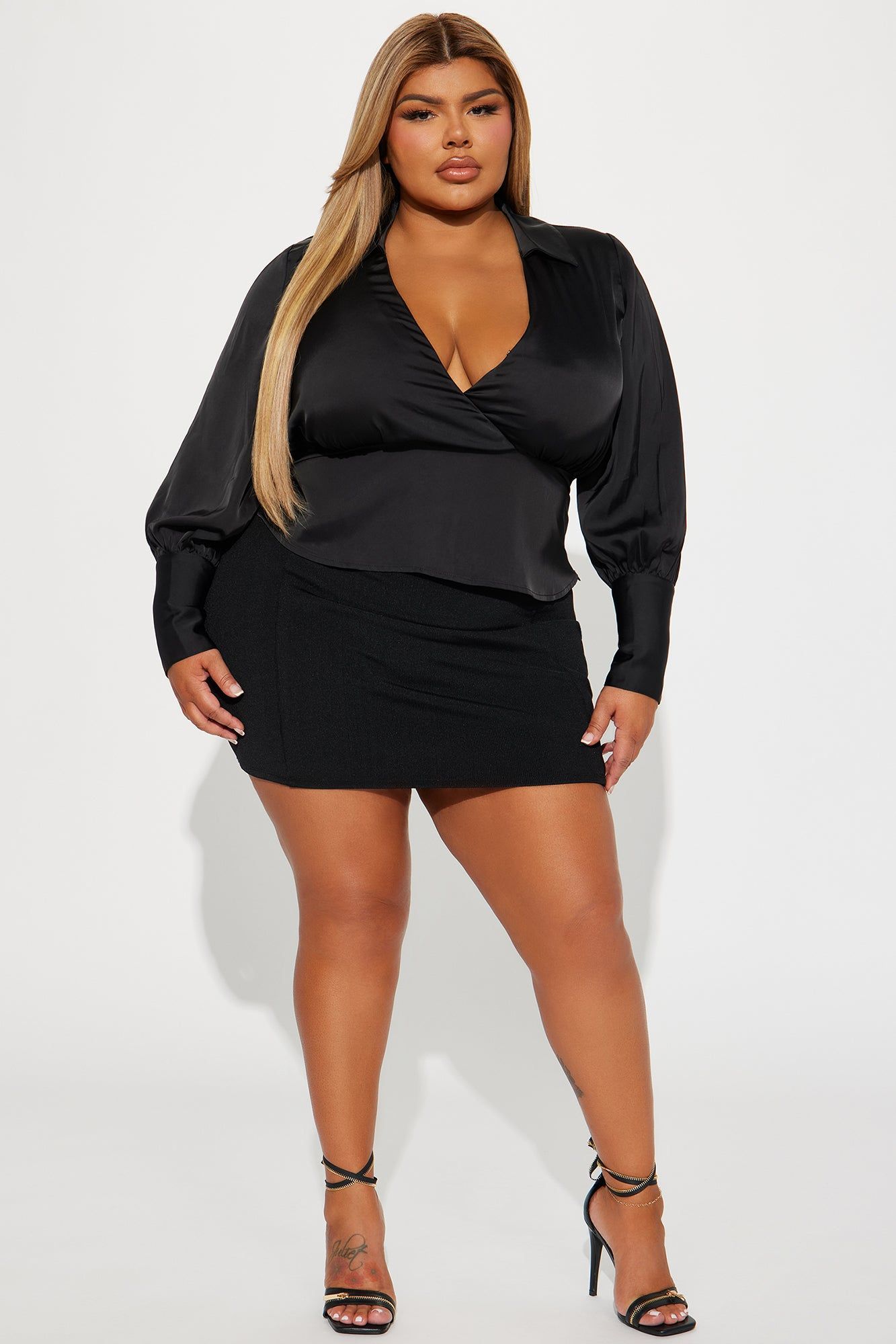 Nadia Satin Blouse Top - Black sold by Fashion Nova product image thumbnail 5