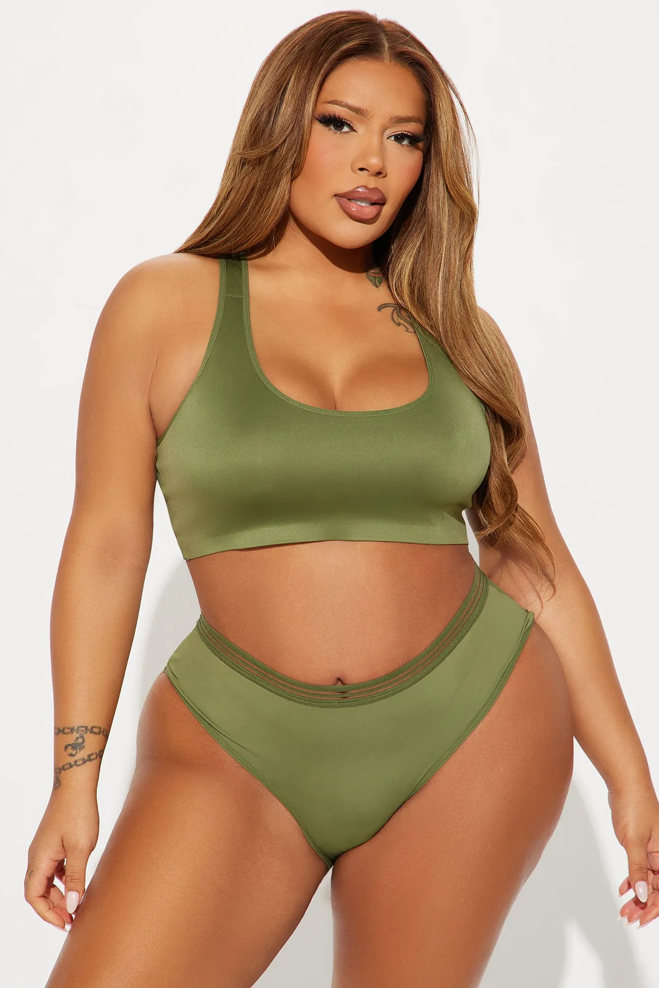 Weekend Vibe Banded Bikini Panty - Olive sold by Fashion Nova product image thumbnail 5