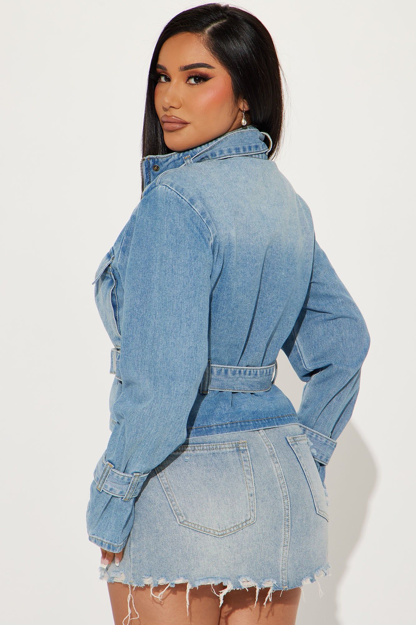 Here We Go Denim Cargo Jacket - Medium Wash sold by Fashion Nova product image thumbnail 3