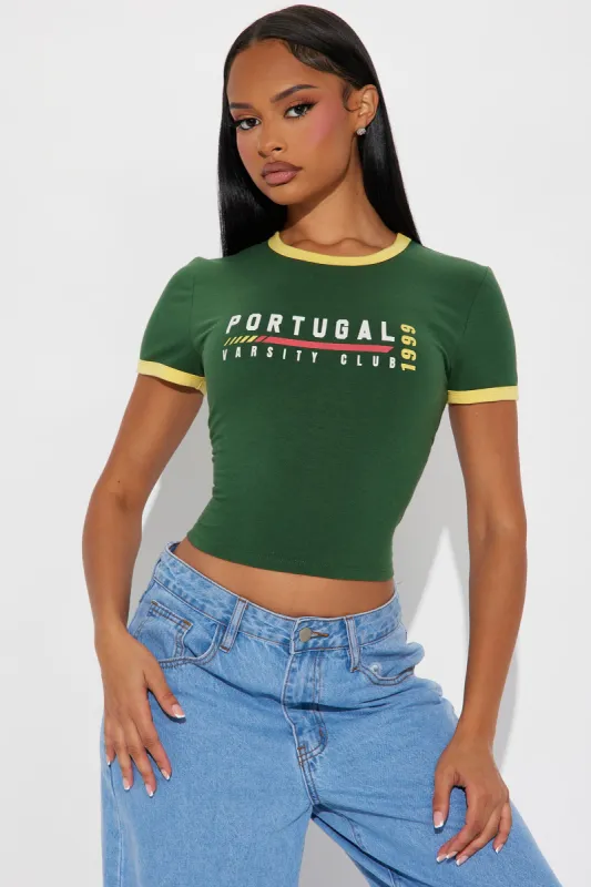 Vintage Portugal Retro Ringer Tee - Green sold by Fashion Nova