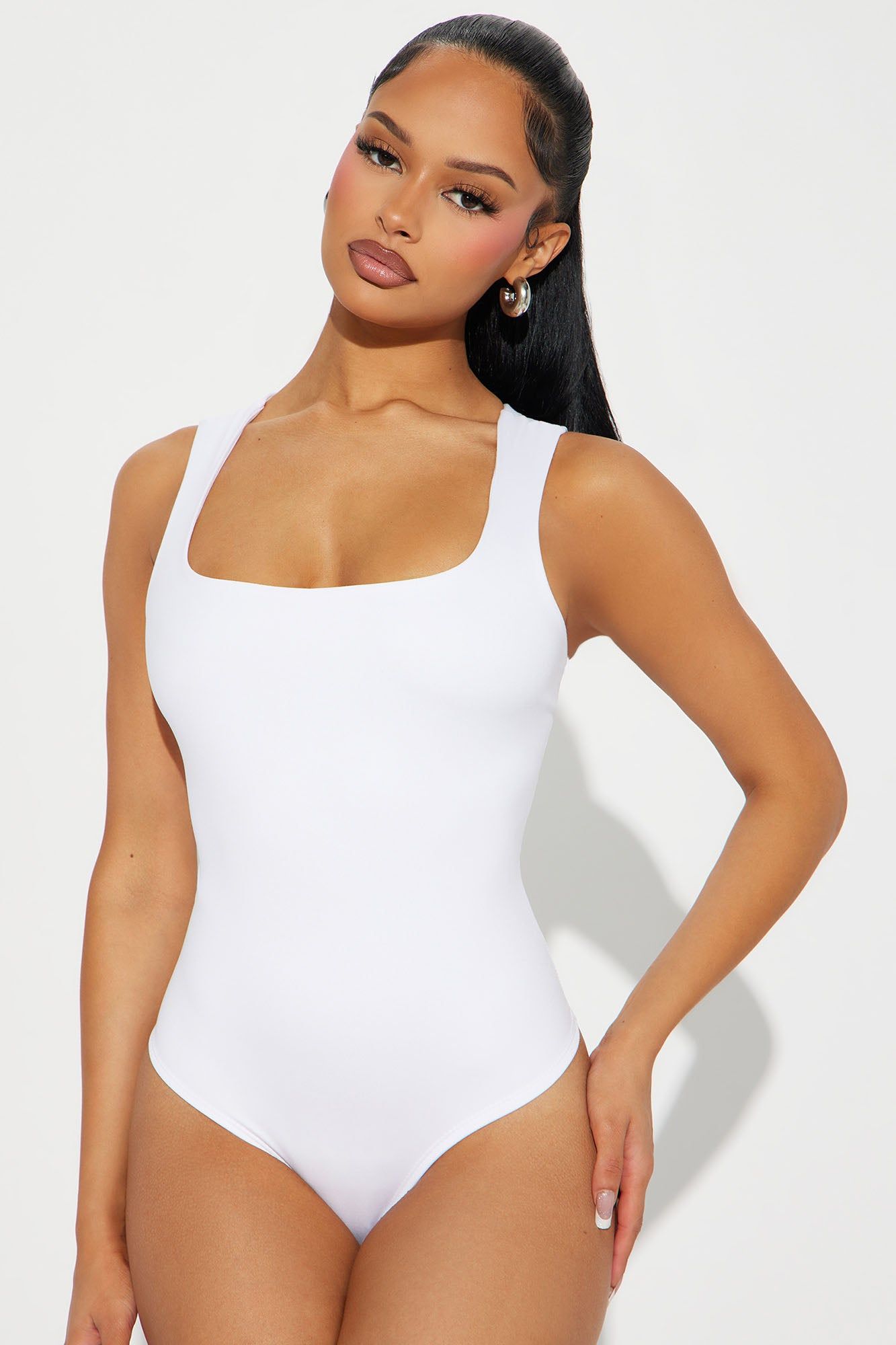 Kristine Seamless Bodysuit - White sold by Fashion Nova