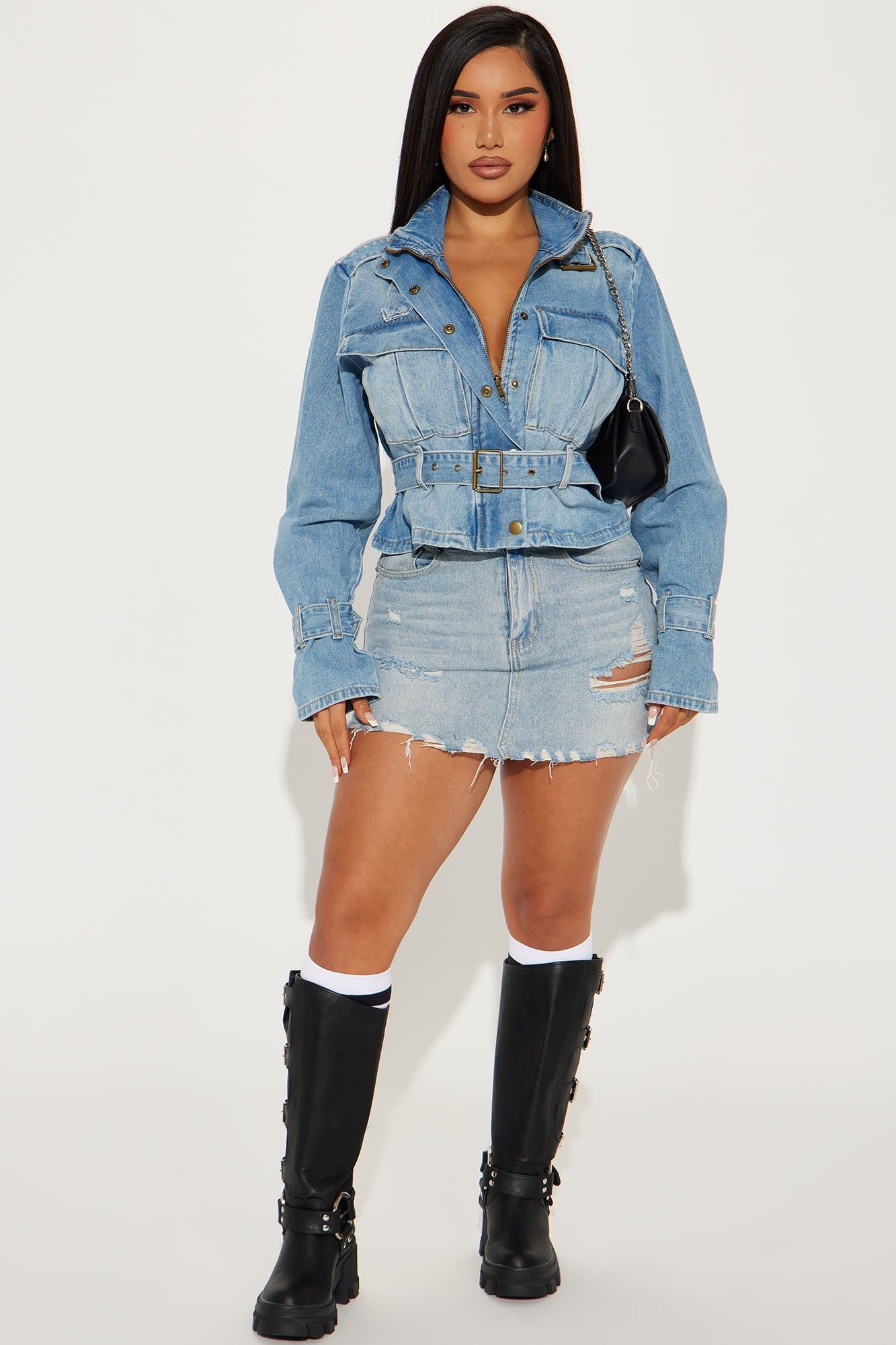 Here We Go Denim Cargo Jacket - Medium Wash sold by Fashion Nova product image thumbnail 2