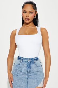 Kristine Seamless Bodysuit - White sold by Fashion Nova