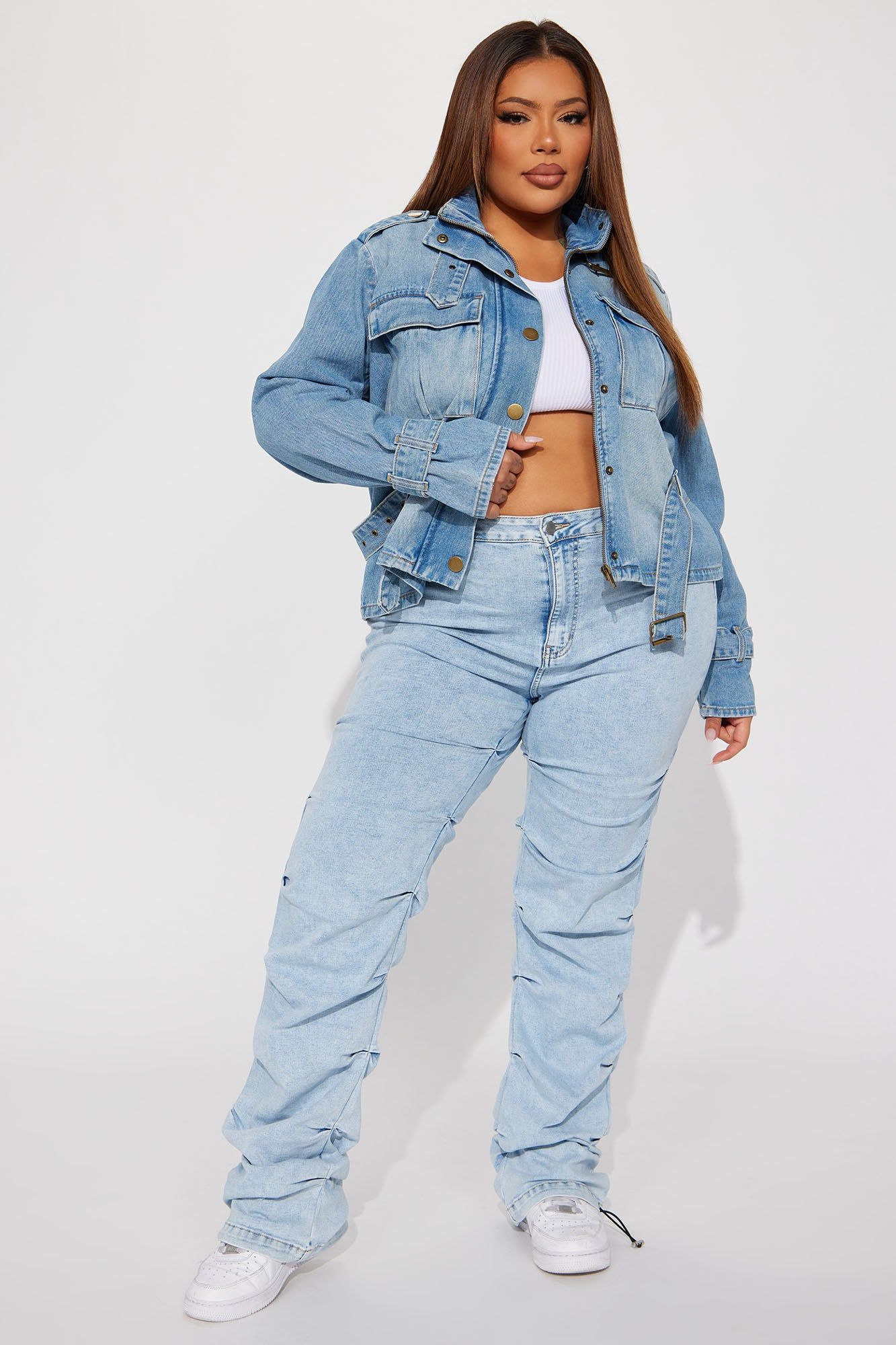 Here We Go Denim Cargo Jacket - Medium Wash sold by Fashion Nova product image thumbnail 5