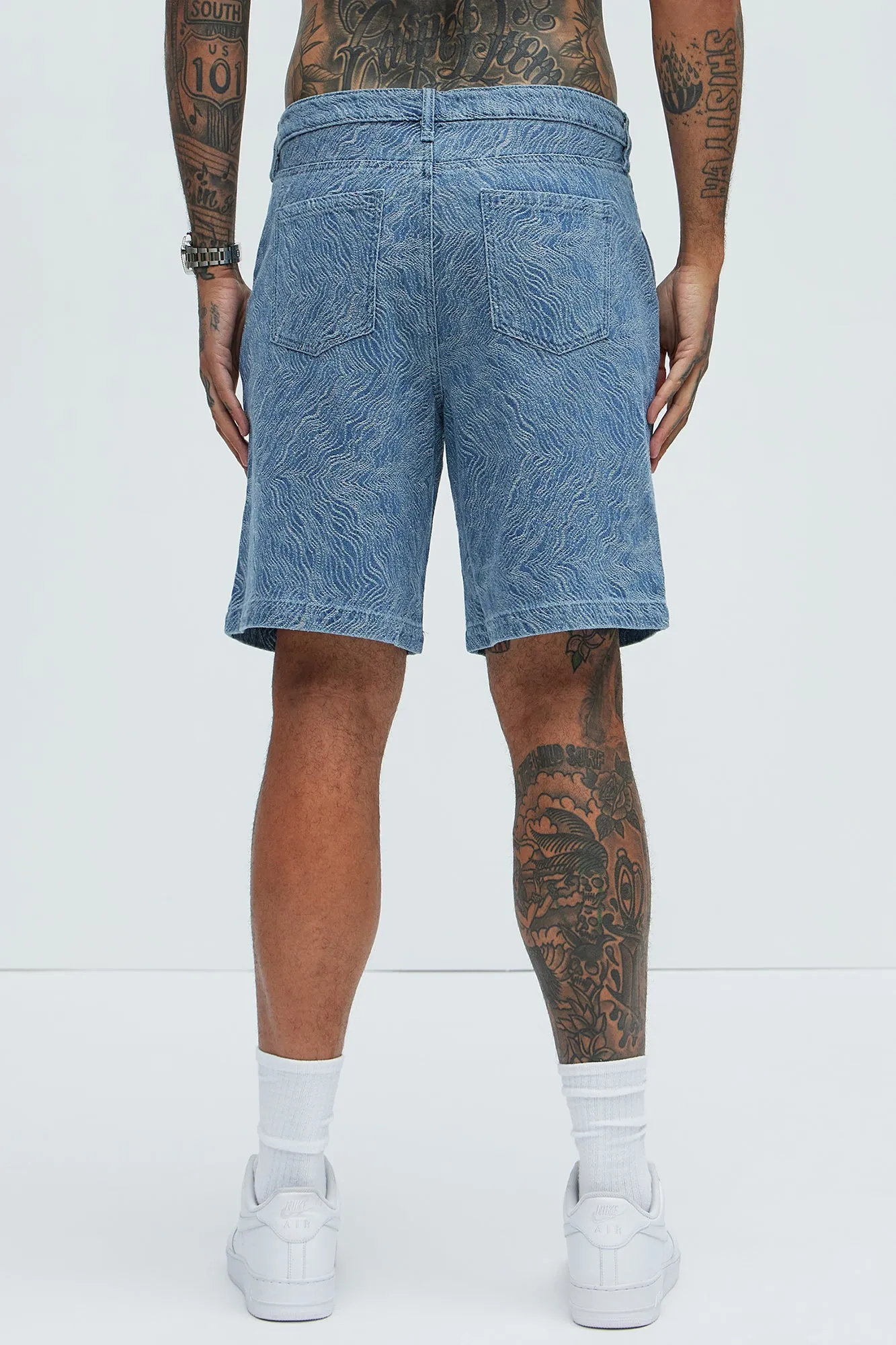 Seashell Relaxed Denim Shorts - Light Wash sold by Fashion Nova product image thumbnail 5