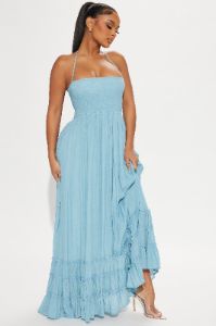 Hayley Halter Maxi Dress - Blue sold by Fashion Nova