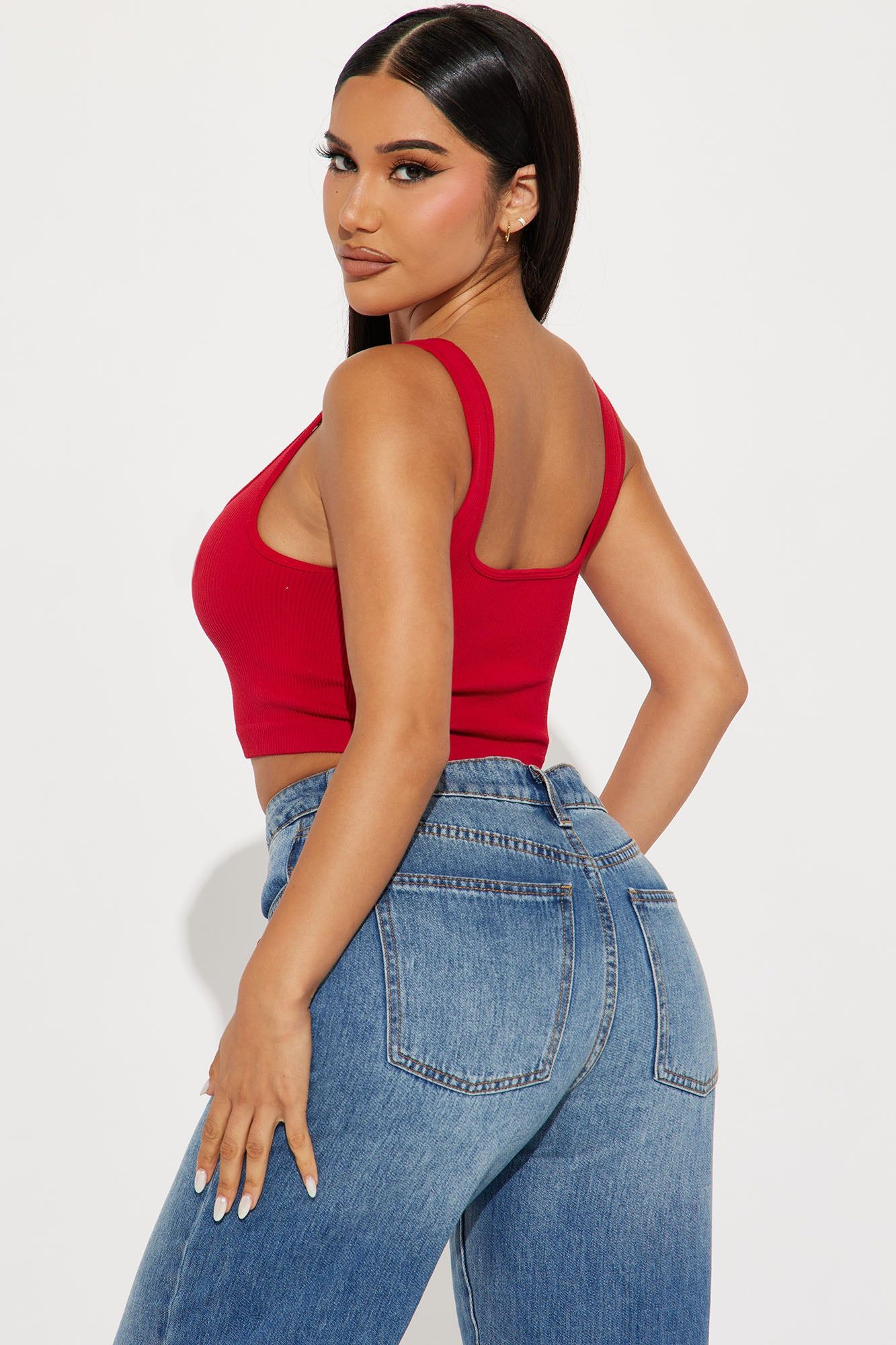 Yelisa Seamless Crop Top - Dark Red sold by Fashion Nova product image thumbnail 3