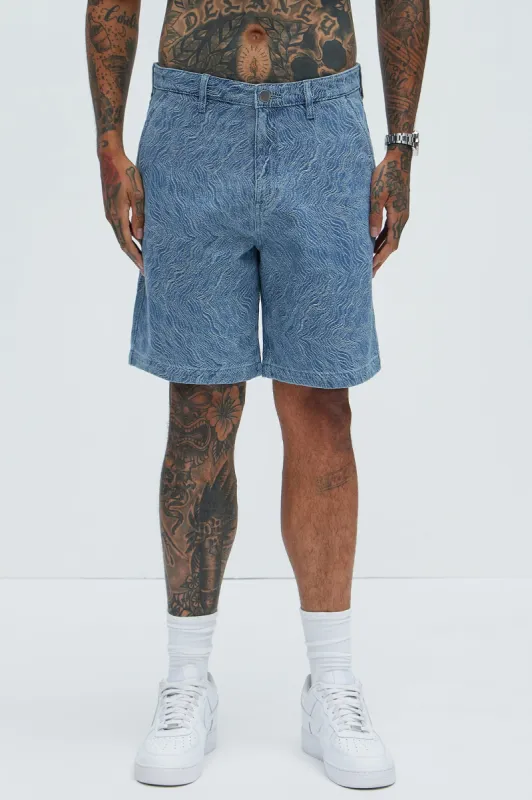 Seashell Relaxed Denim Shorts - Light Wash sold by Fashion Nova