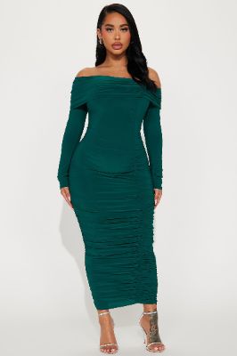 Rebecca Midi Dress - Hunter sold by Fashion Nova
