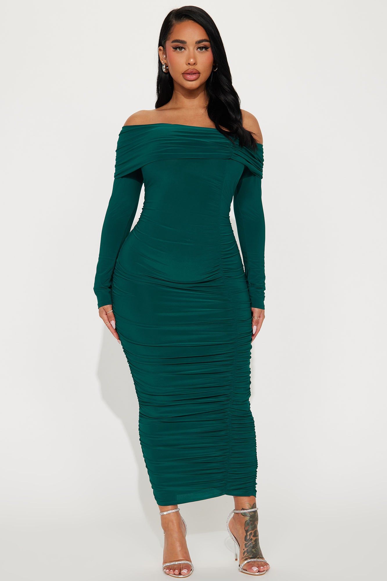 Rebecca Midi Dress - Hunter sold by Fashion Nova
