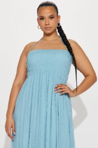 Hayley Halter Maxi Dress - Blue sold by Fashion Nova