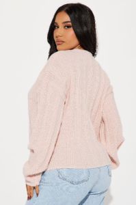 Out And About Sweater - Heather Pink sold by Fashion Nova