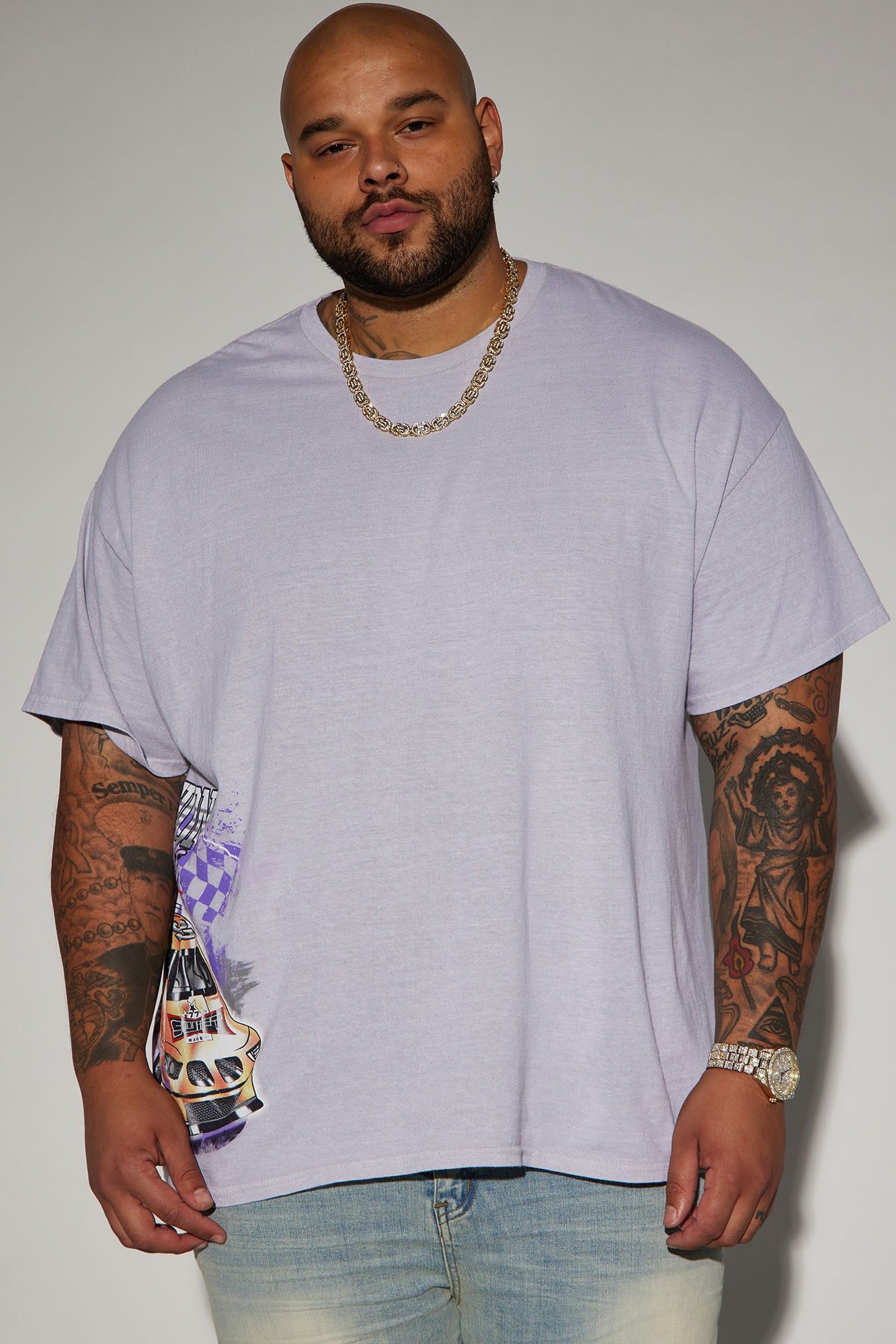 Racing Worldwide Short Sleeve Tee - Silver sold by Fashion Nova product image thumbnail 2