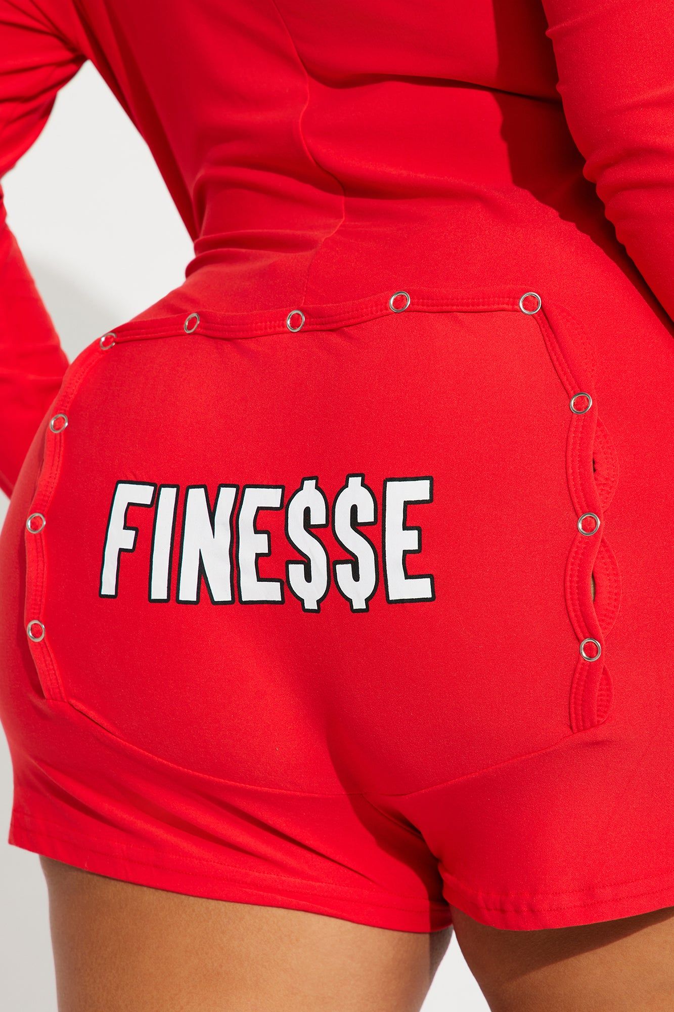 Finesse Long Sleeve PJ Romper Onesie - Red sold by Fashion Nova product image thumbnail 4