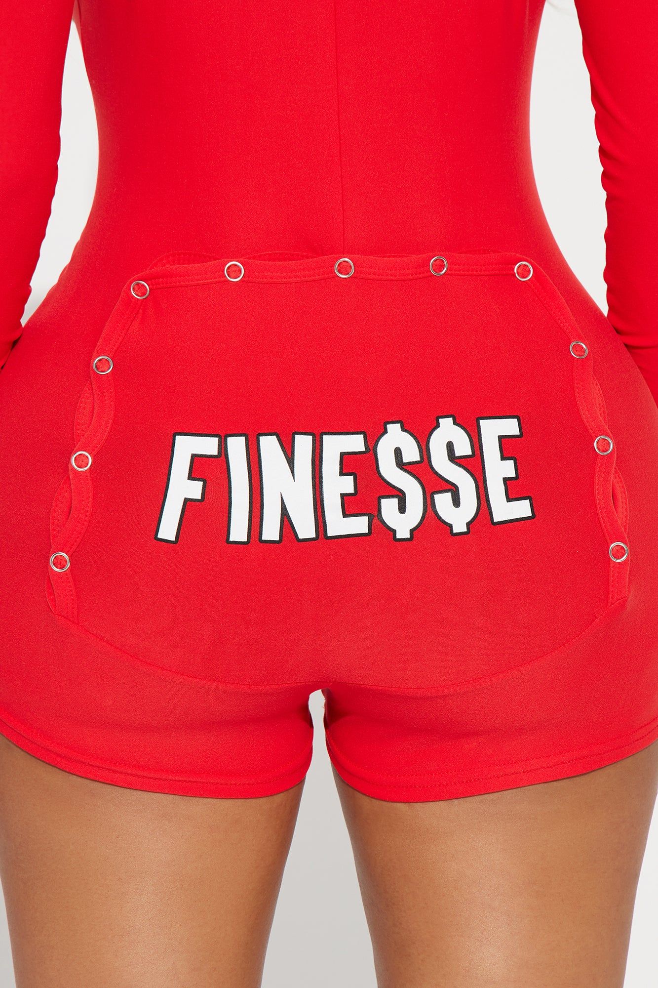 Finesse Long Sleeve PJ Romper Onesie - Red sold by Fashion Nova product image thumbnail 3