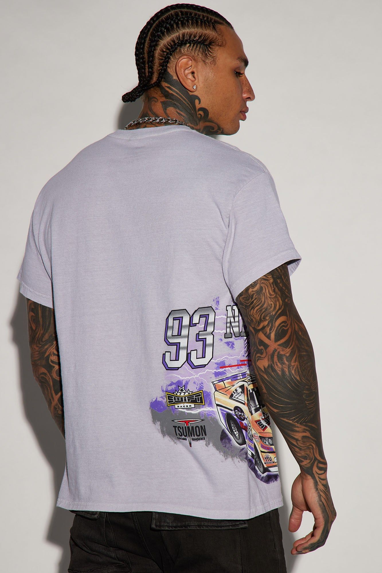 Racing Worldwide Short Sleeve Tee - Silver sold by Fashion Nova product image thumbnail 5