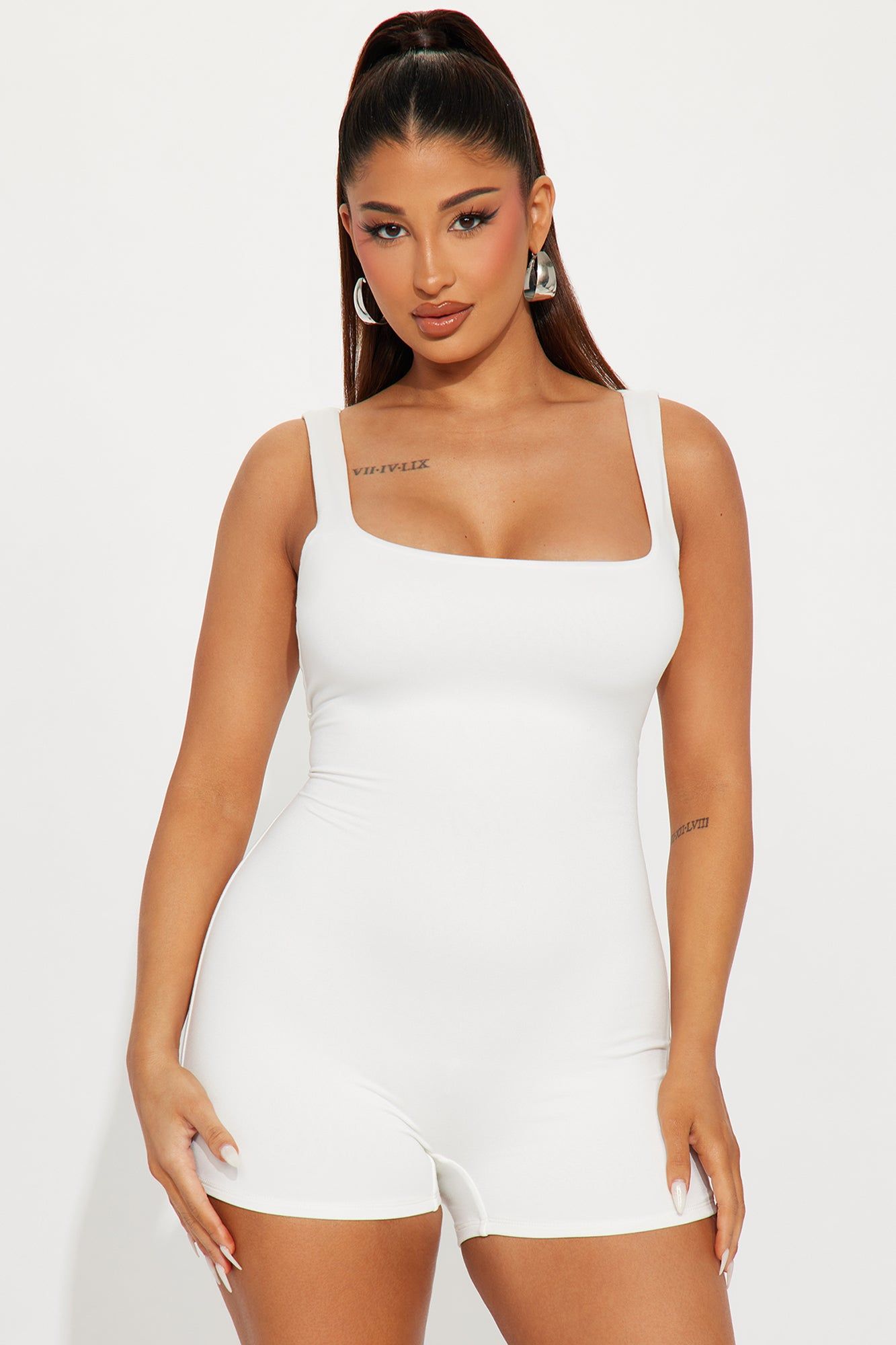 Shania Double Lined Romper - White sold by Fashion Nova product image thumbnail 2