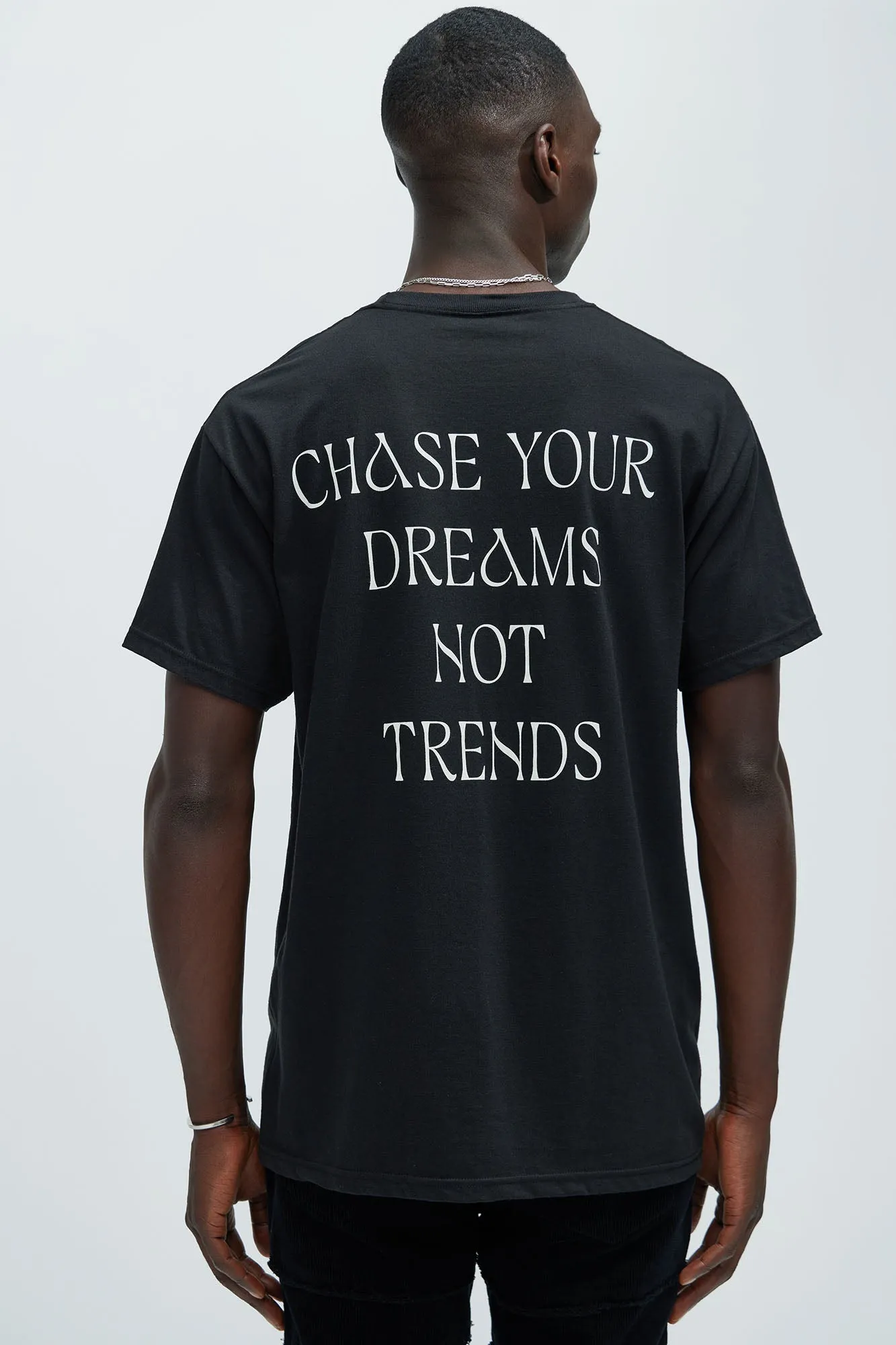 Chase Your Dreams Short Sleeve Tee - Black sold by Fashion Nova