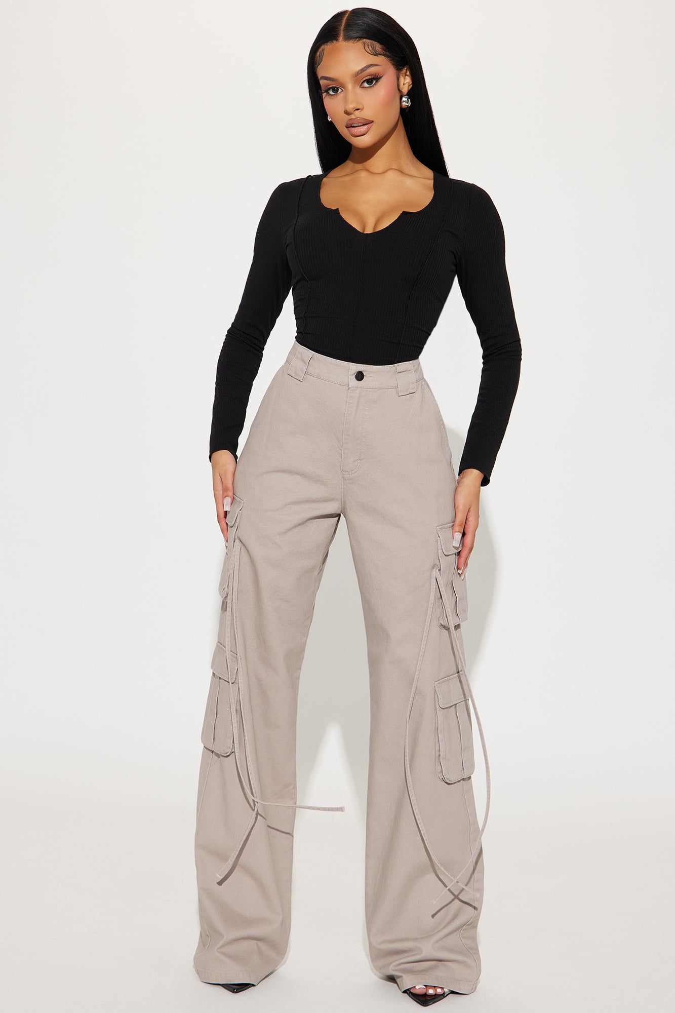 Little Things Long Sleeve Crop Top - Black sold by Fashion Nova product image thumbnail 2