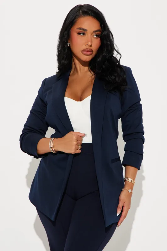 The Amaya Blazer - Navy sold by Fashion Nova