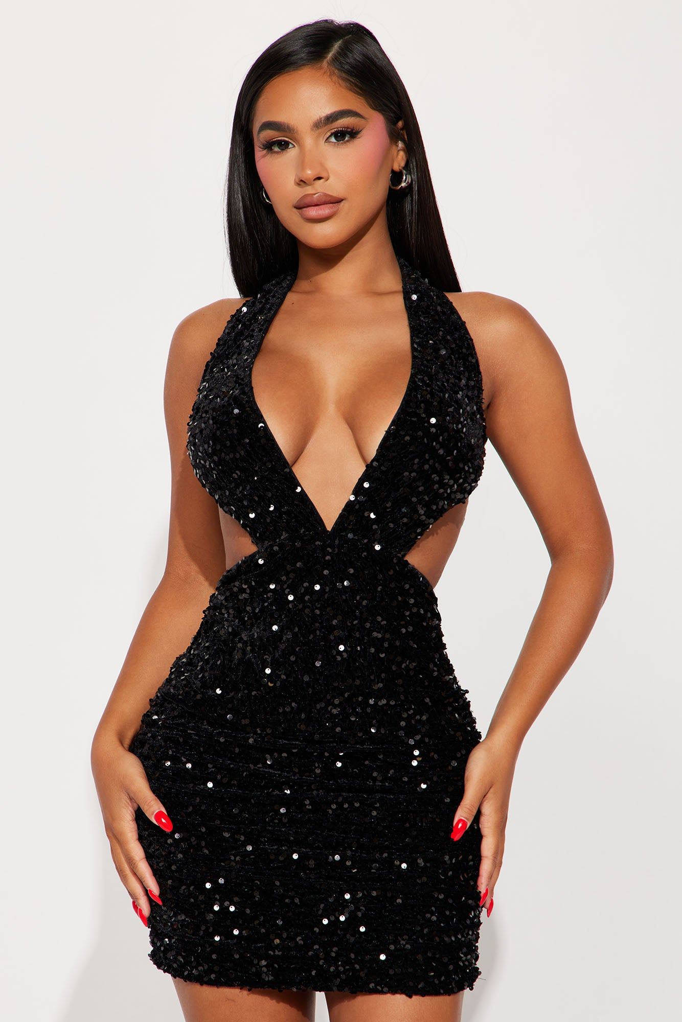 Atlantic Sequin Mini Dress - Black sold by Fashion Nova