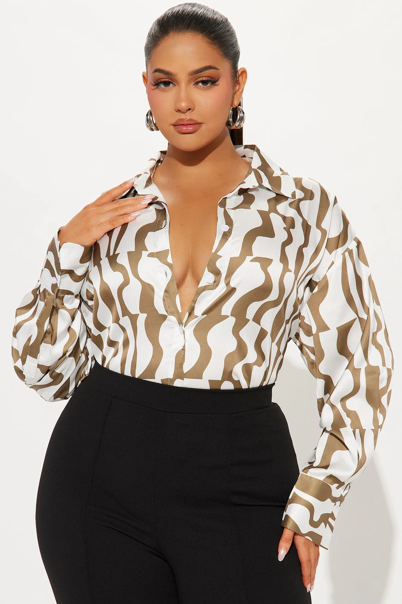 Leave A Message Shirt - Ivory/combo sold by Fashion Nova product image thumbnail 4
