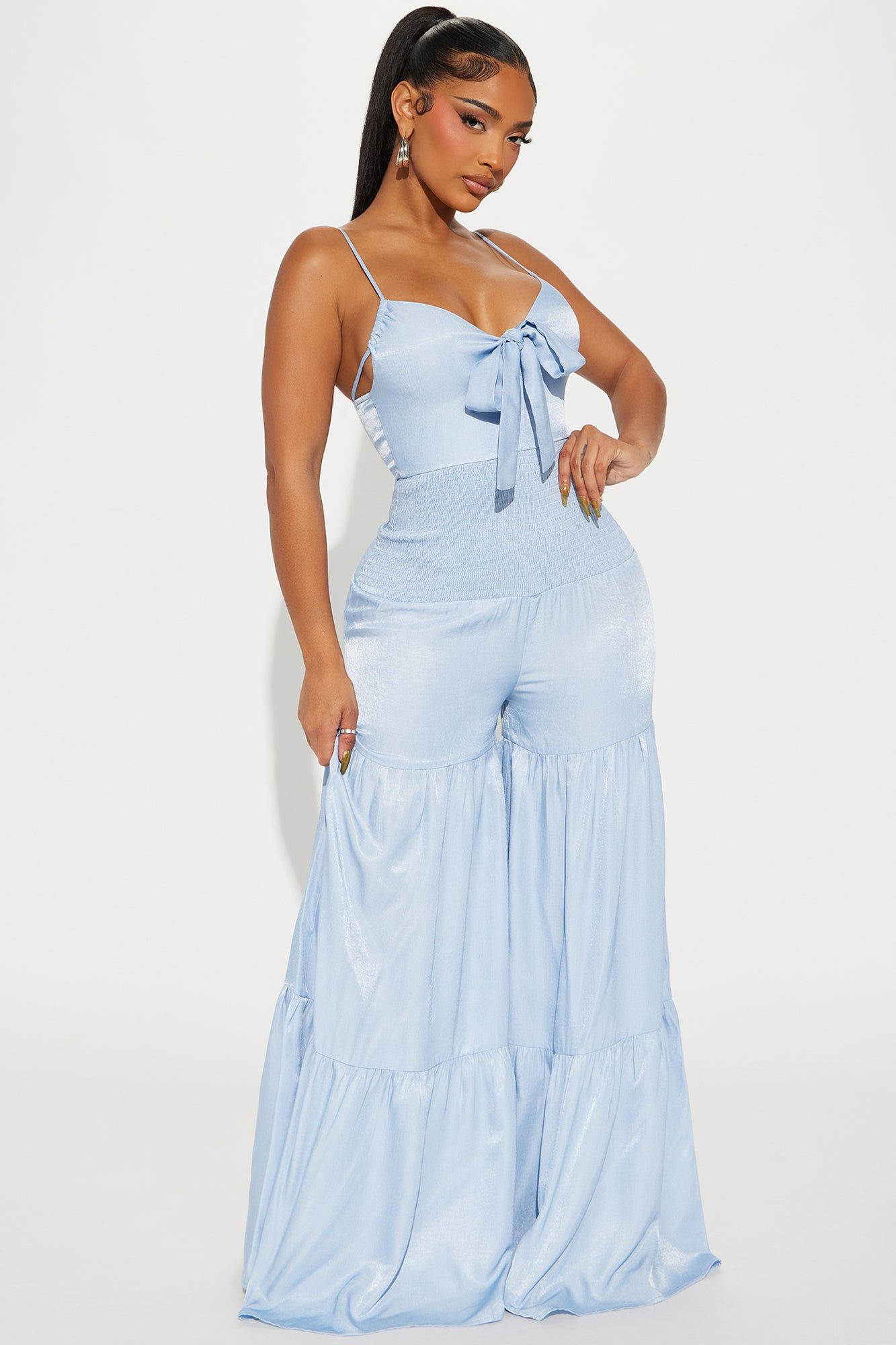 Kamiyah Chambray Jumpsuit - Light Wash sold by Fashion Nova