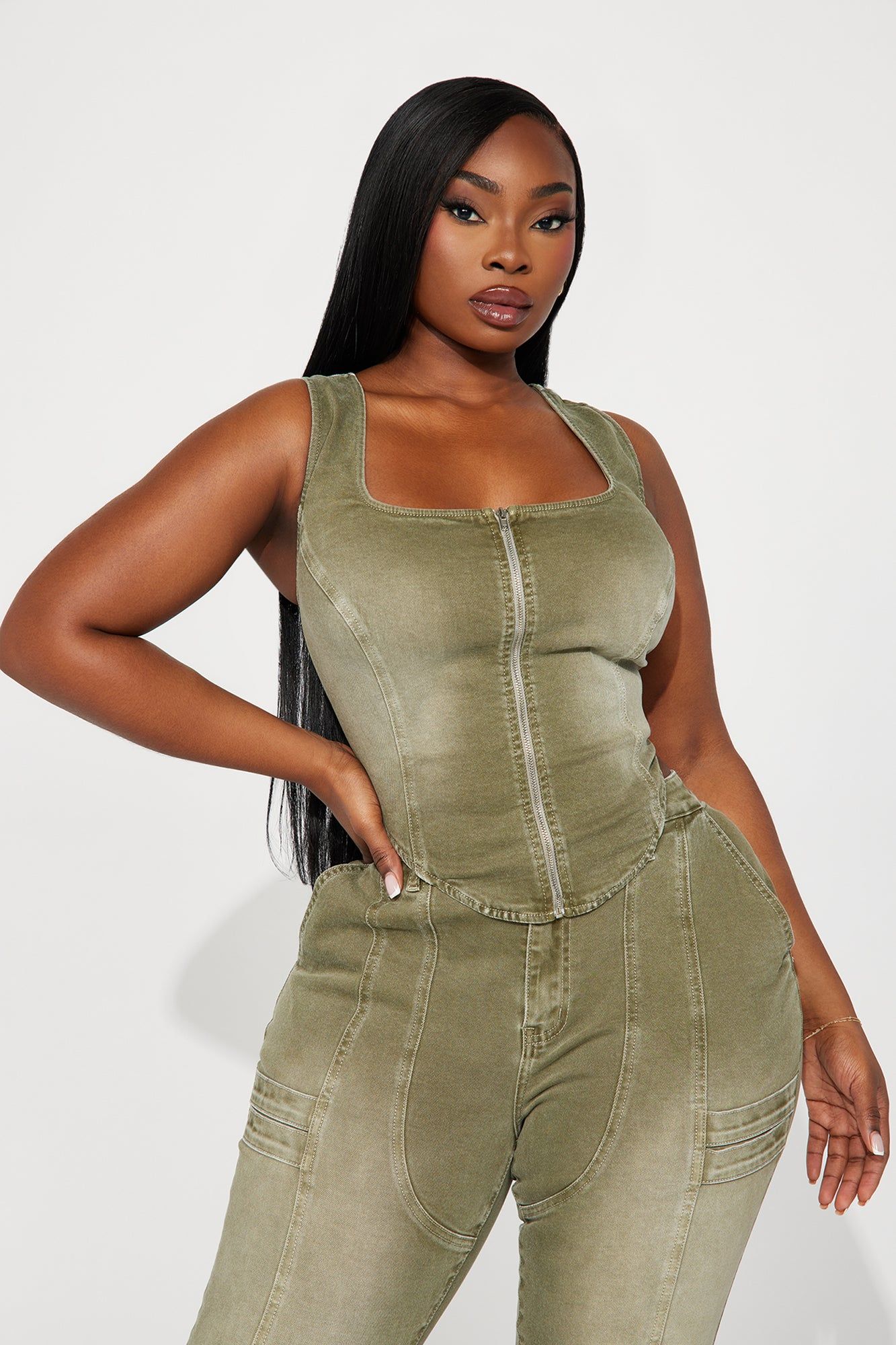 High Esteem Denim Corset Top - Green sold by Fashion Nova product image thumbnail 4