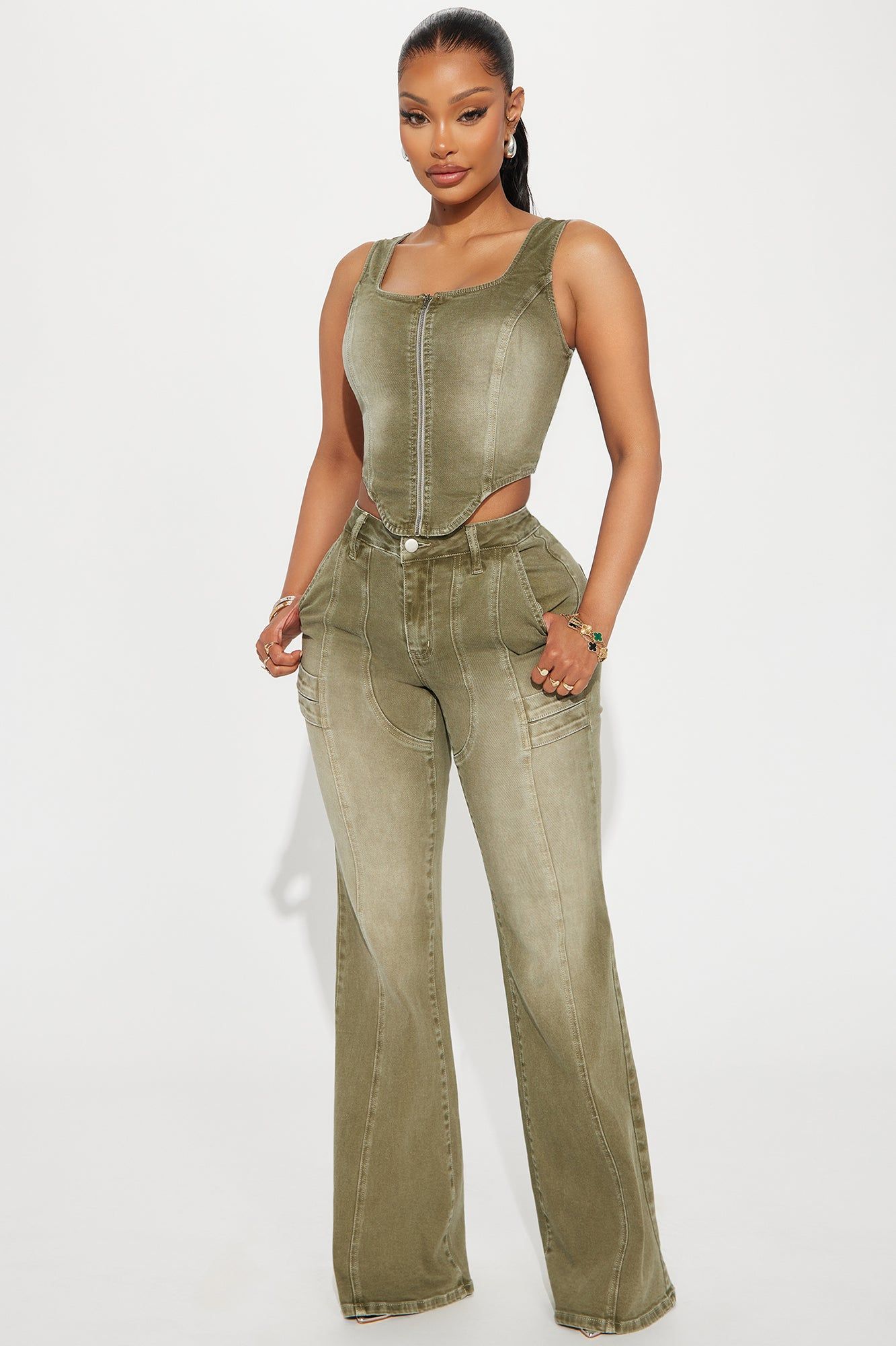 High Esteem Denim Corset Top - Green sold by Fashion Nova product image thumbnail 2