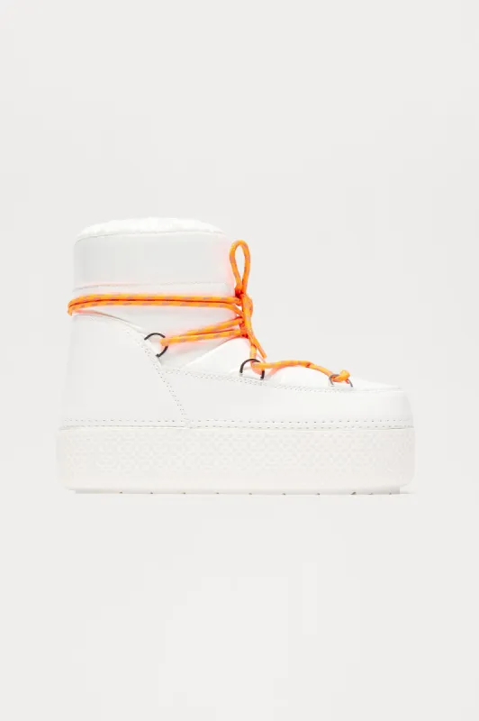 Hit The Snow Platform Booties - White sold by Fashion Nova
