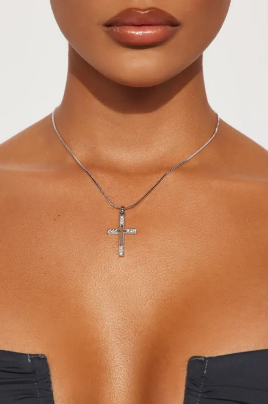 Blessing Cross Necklace - Silver sold by Fashion Nova