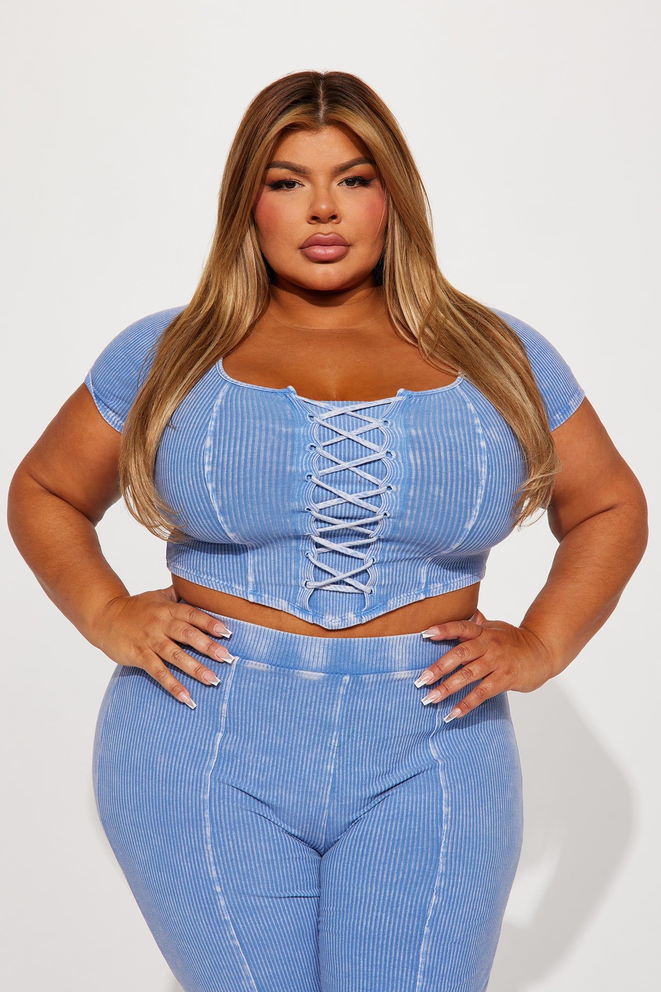 Myra Mineral Wash Pant Set - Blue sold by Fashion Nova product image thumbnail 5