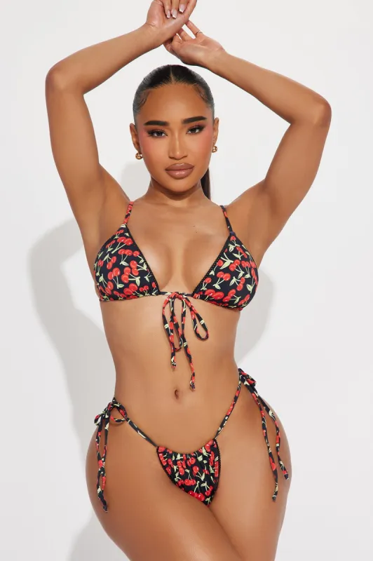 Sweet Cherry 2 Piece Bikini - Black/combo sold by Fashion Nova