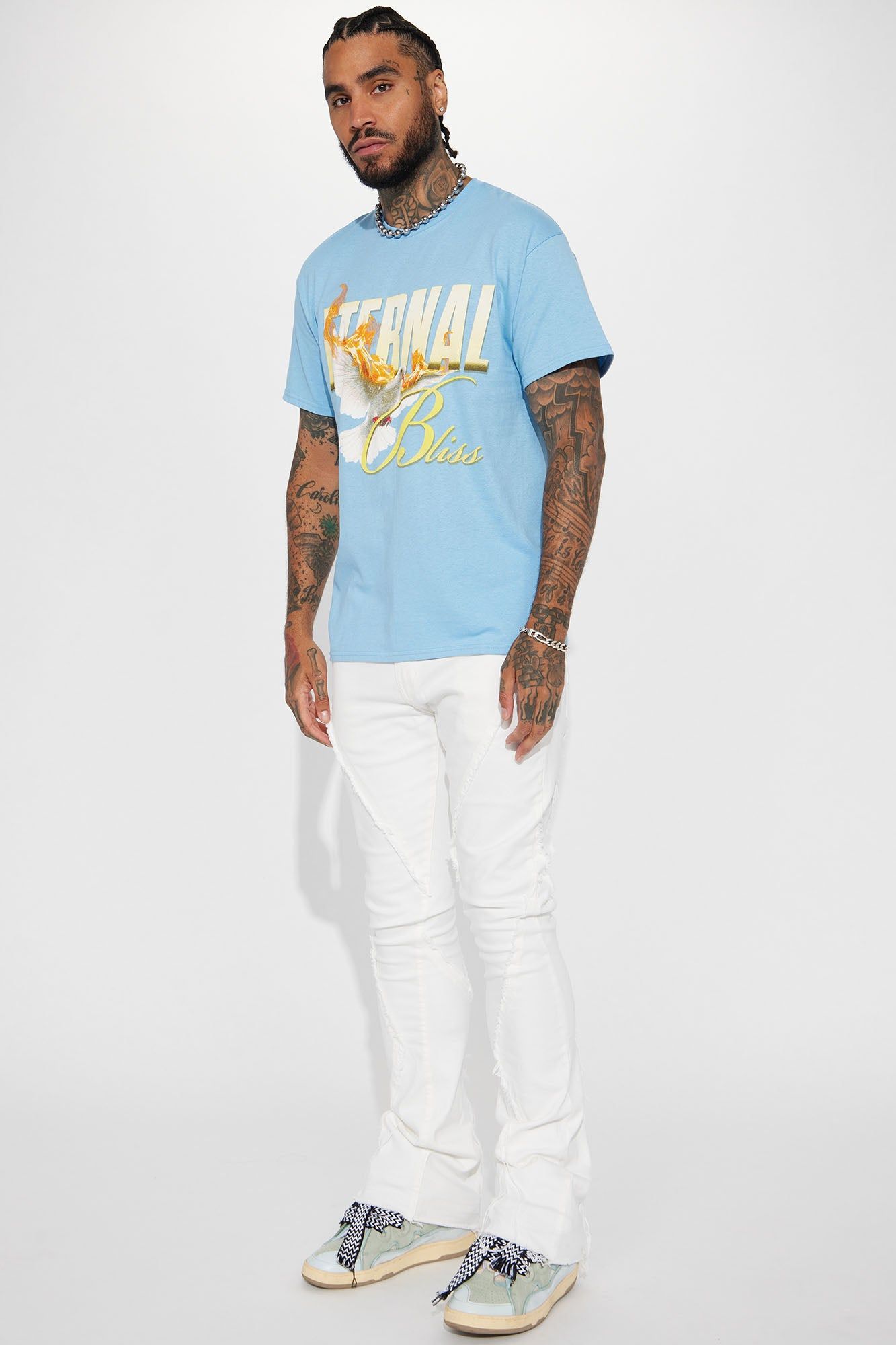 Eternal Happiness Short Sleeve Tee - Light Blue sold by Fashion Nova product image thumbnail 3